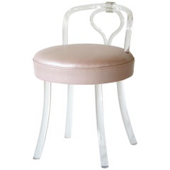 1940s Lucite Vanity Chair Stool with Swivel Base by The Reflectone Corporation