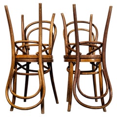 1940's Luterma Pretzel Base Bentwood Dining Chair - Set von vier