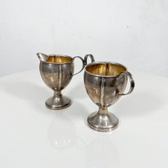 1940s M Fred Hirsch MFH Elegant Sterling Silver Sugar Creamer Set