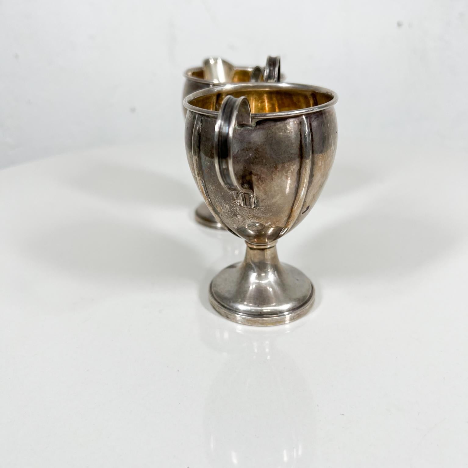 Moderne Élégant ensemble crémier et sucrier en argent sterling M Fred Hirsch MFH des années 1940 en vente