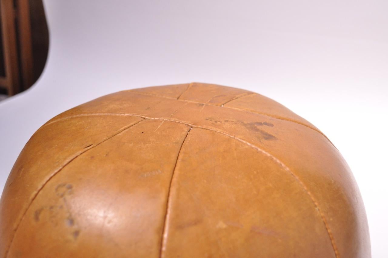 1940s MacGregor Goldsmith 9 LB Leather Medicine Ball For Sale 6