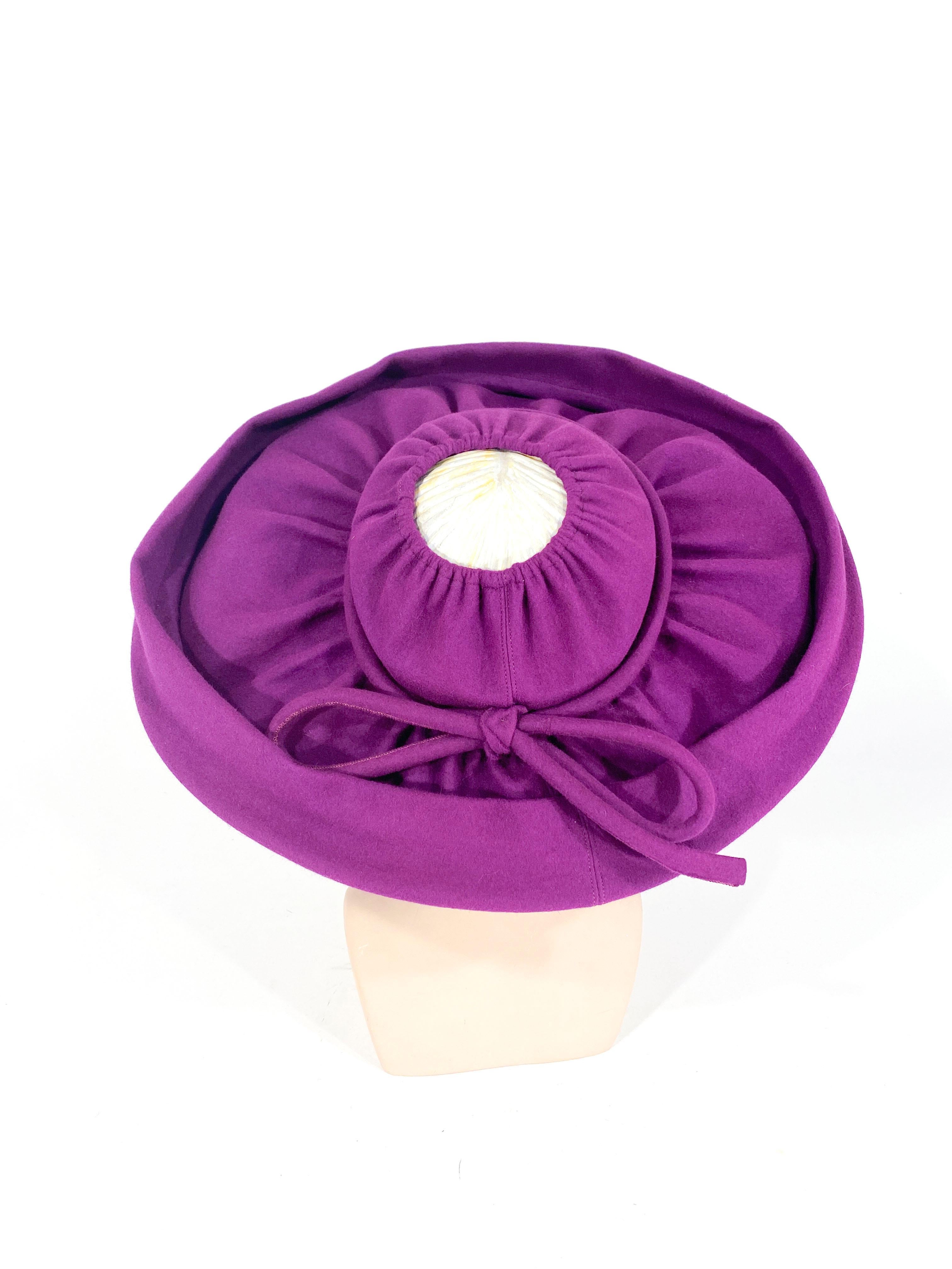Gray 1940s Magenta Picture Hat