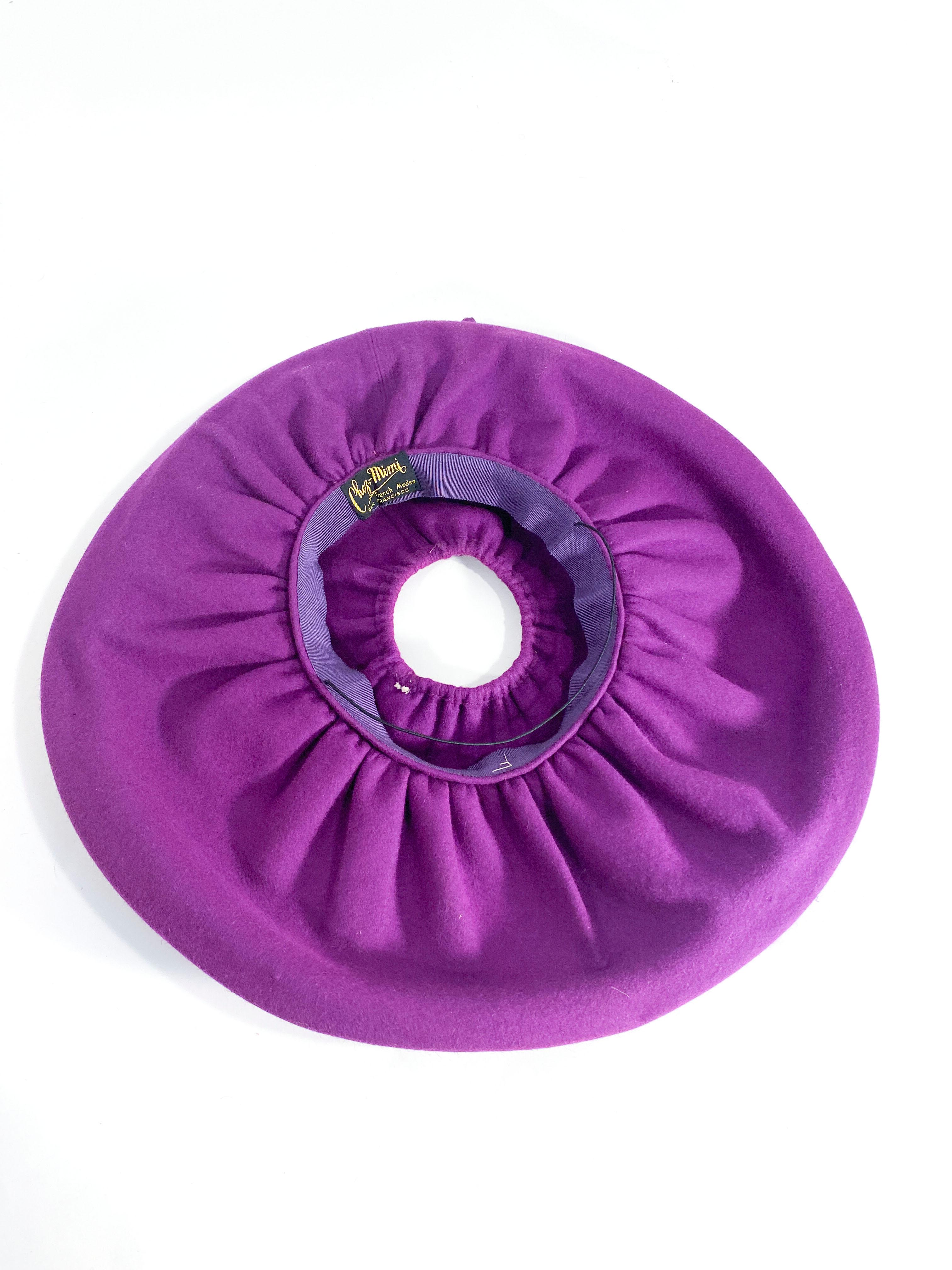 1940s Magenta Picture Hat In Good Condition In San Francisco, CA