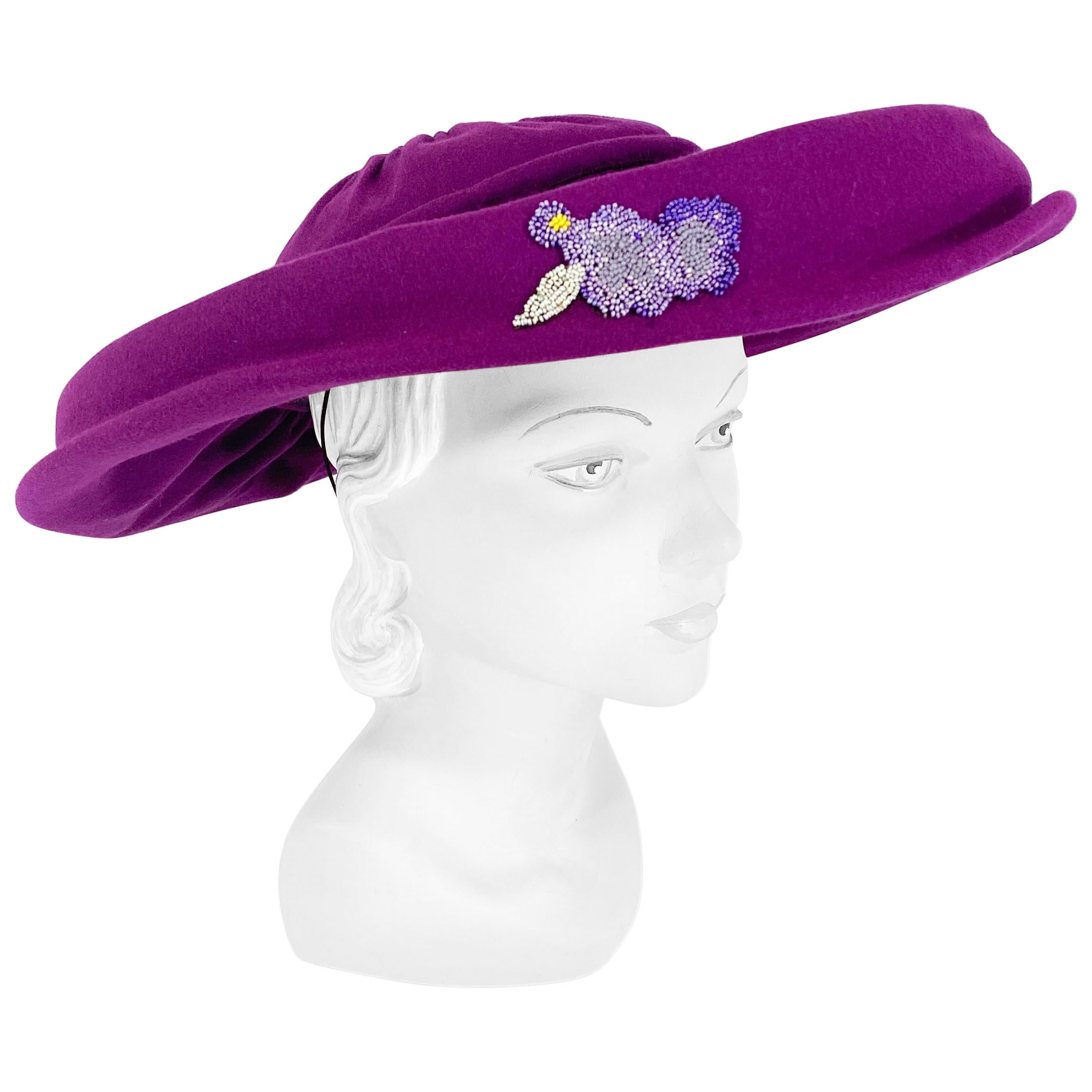 1940s Magenta Picture Hat