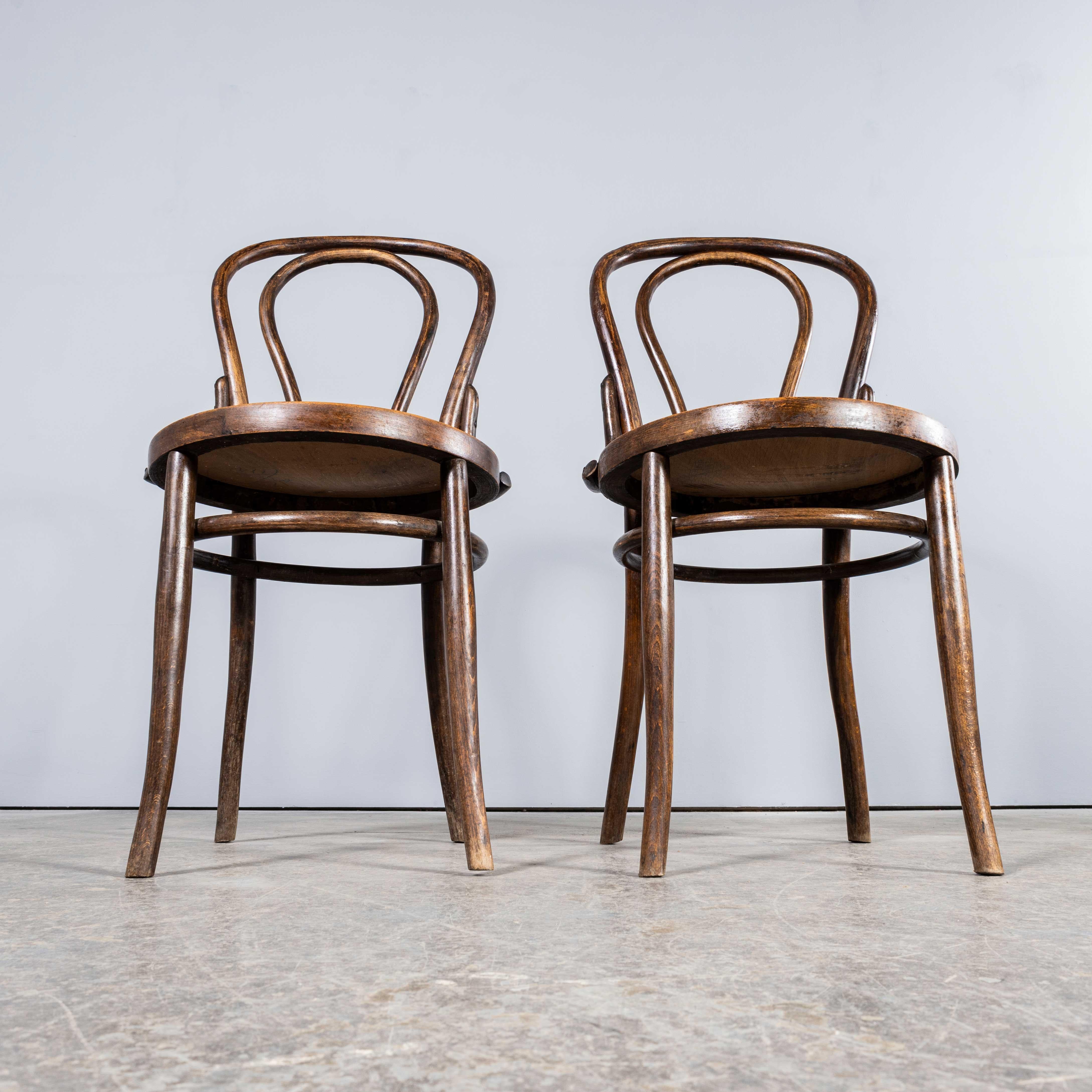 1940's Mahieu Warm Oak Bentwood  Hoop Dining Chairs - Pair 5