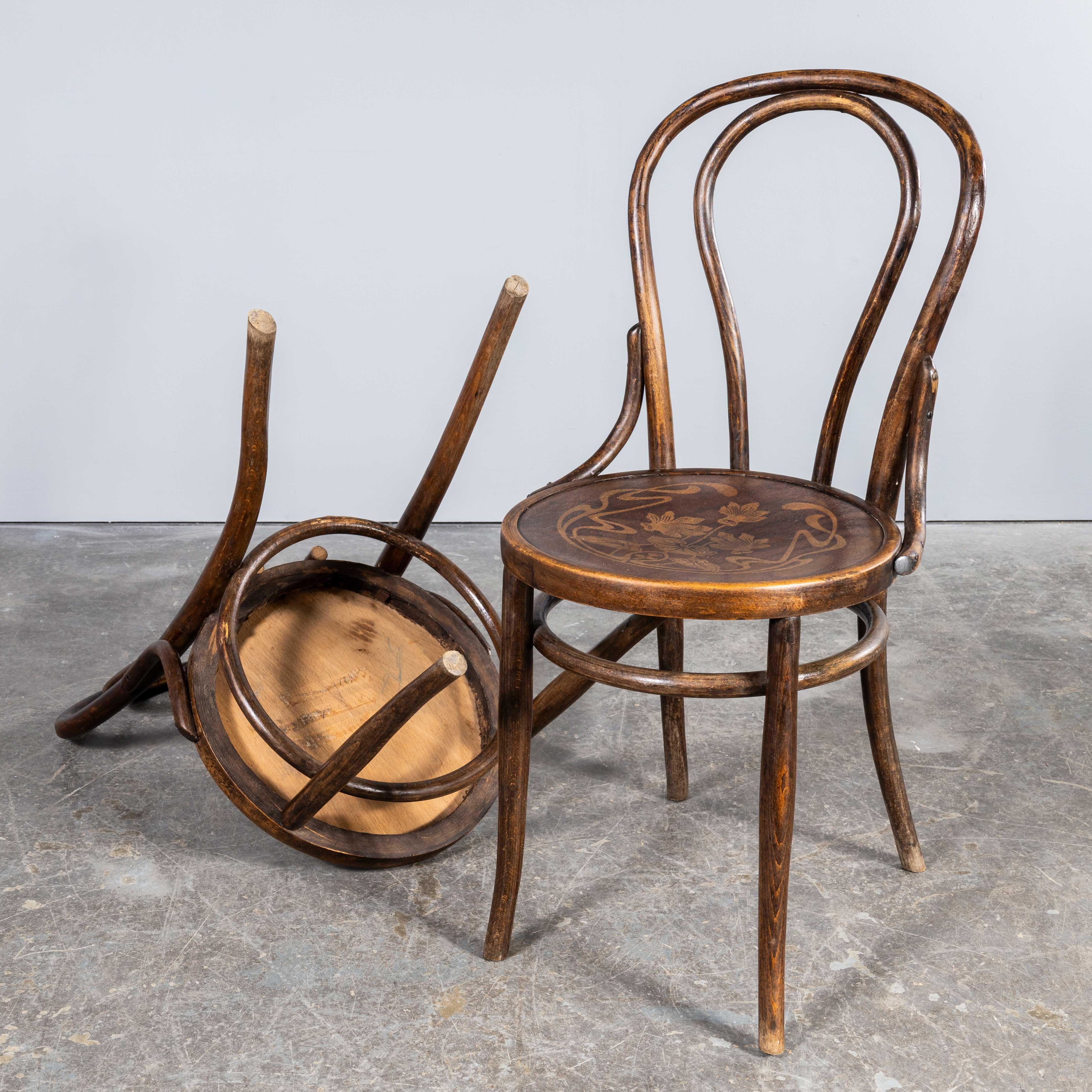 1940's Mahieu Warm Oak Bentwood  Hoop Dining Chairs - Pair 6