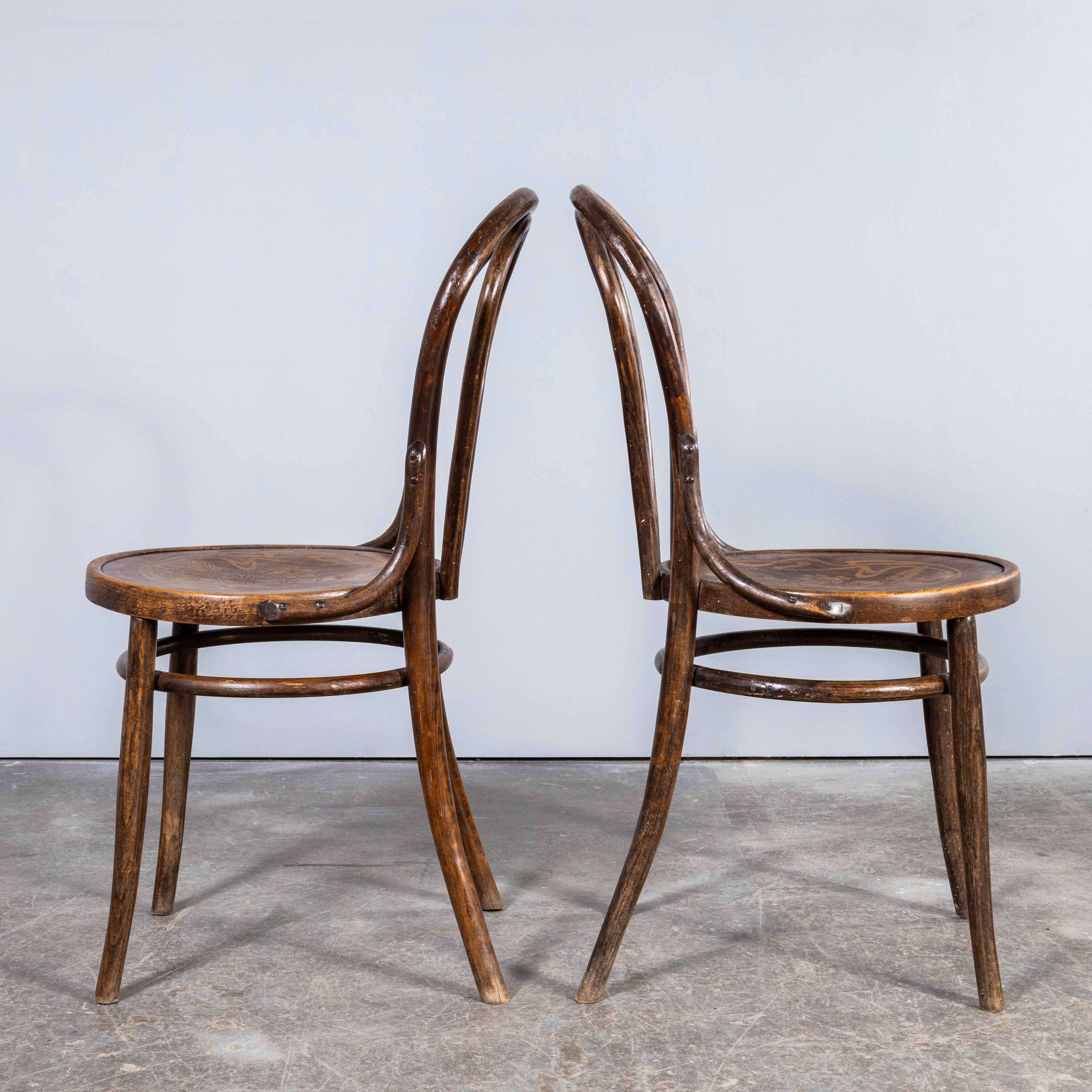 1940's Mahieu Warm Oak Bentwood  Hoop Dining Chairs - Pair 3