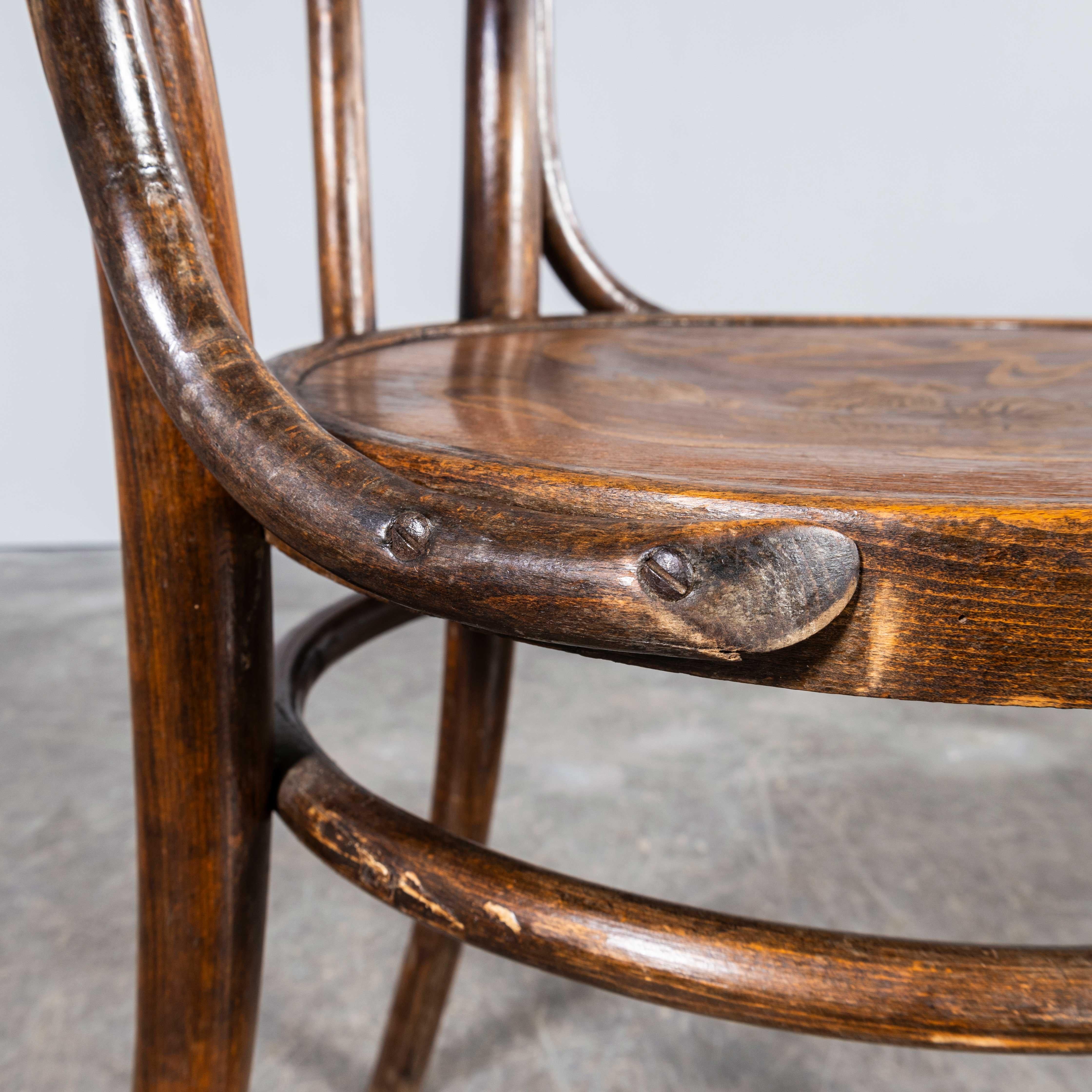1940's Mahieu Warm Oak Bentwood  Hoop Dining Chairs - Pair 4
