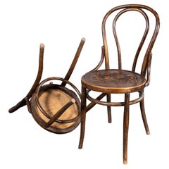 1940's Mahieu Warm Oak Bentwood  Hoop Dining Chairs - Pair