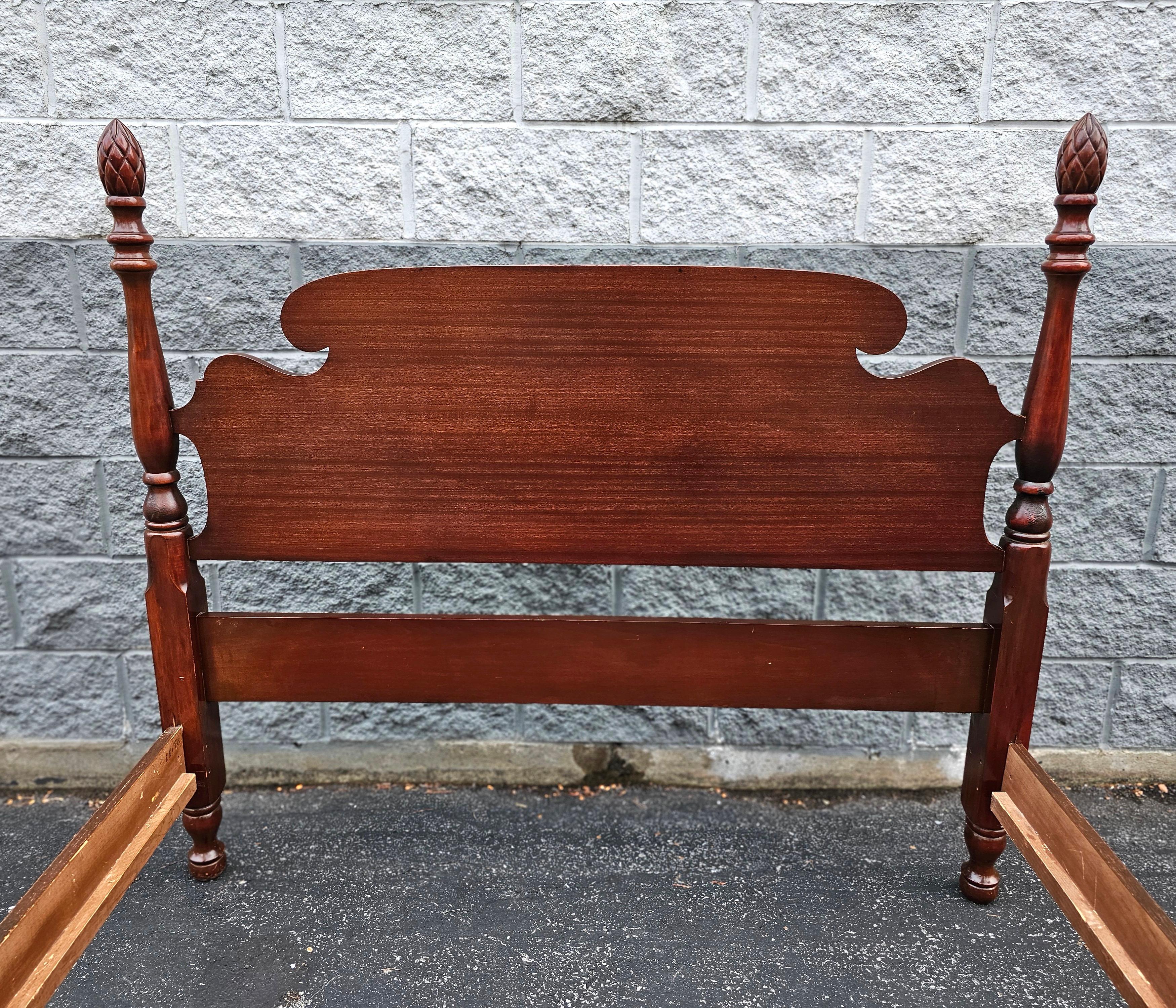 Other 1940s Mahogany Bobbing Semi Post Full Size Bed Frame For Sale