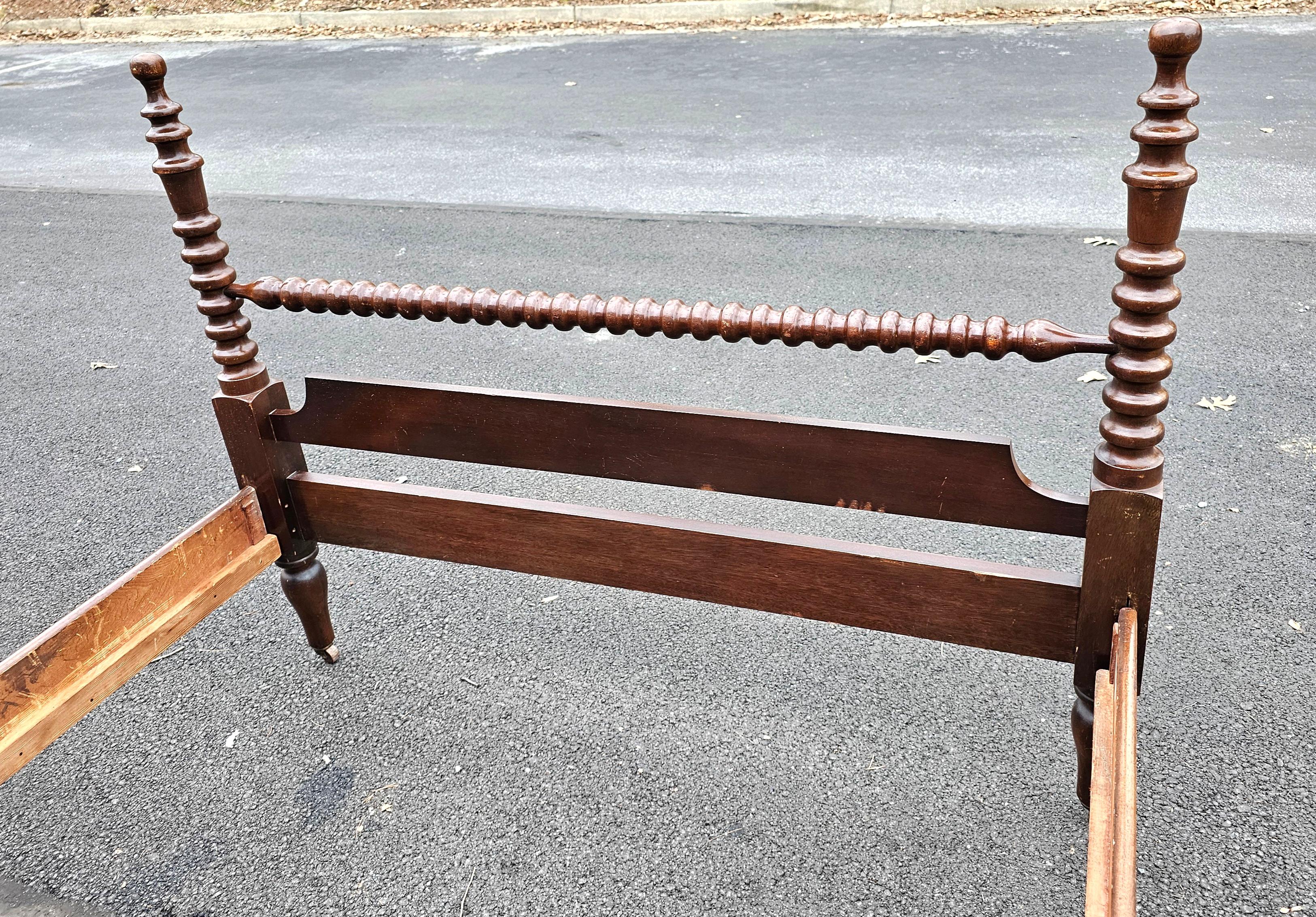 20th Century 1940s Mahogany Bobbing Semi Post Full Size Bed Frame