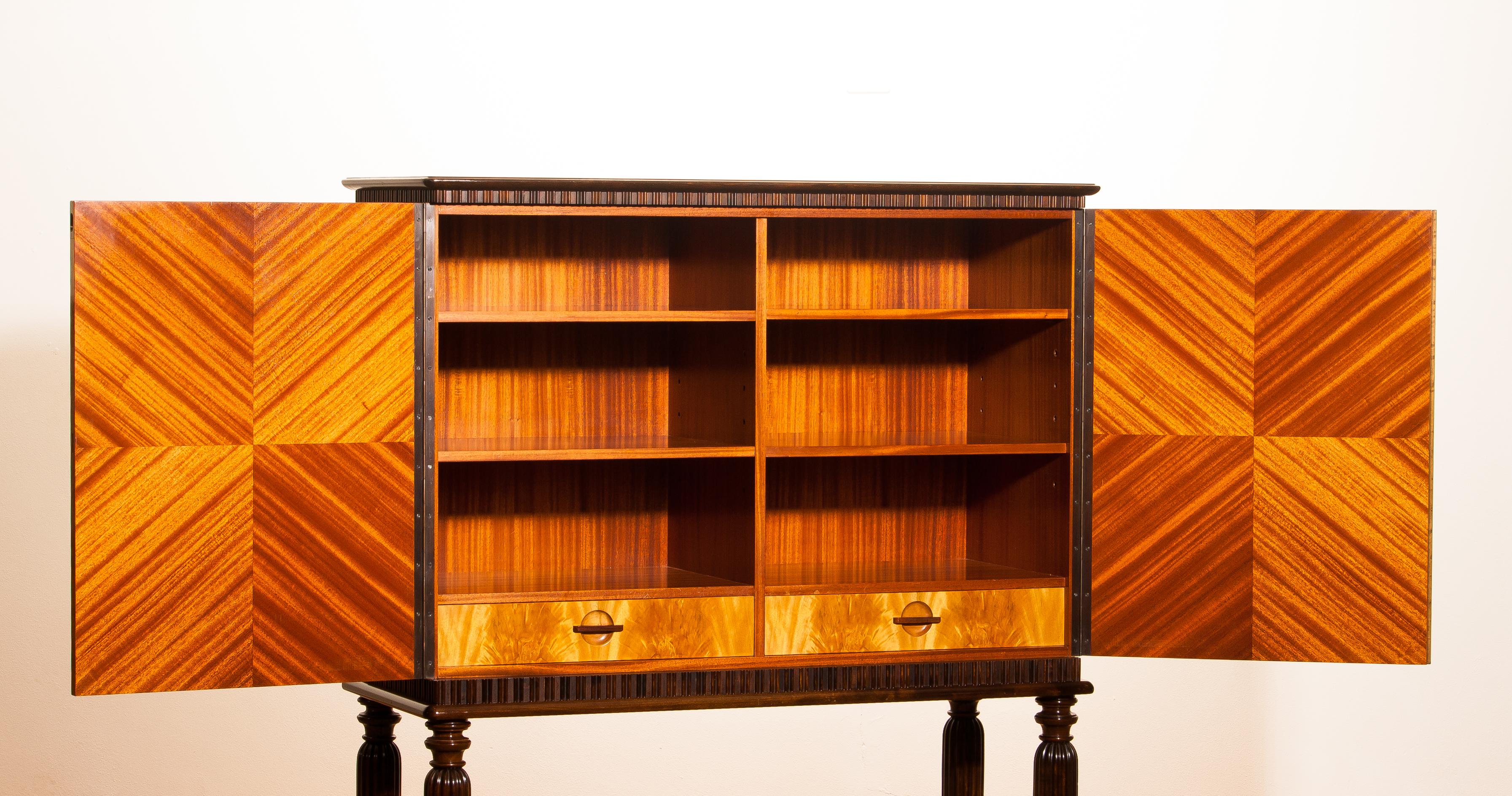 1940s Mahogany Dry Bar Cocktail Sideboard Cabinet by Reimers Möbler, Sweden 3