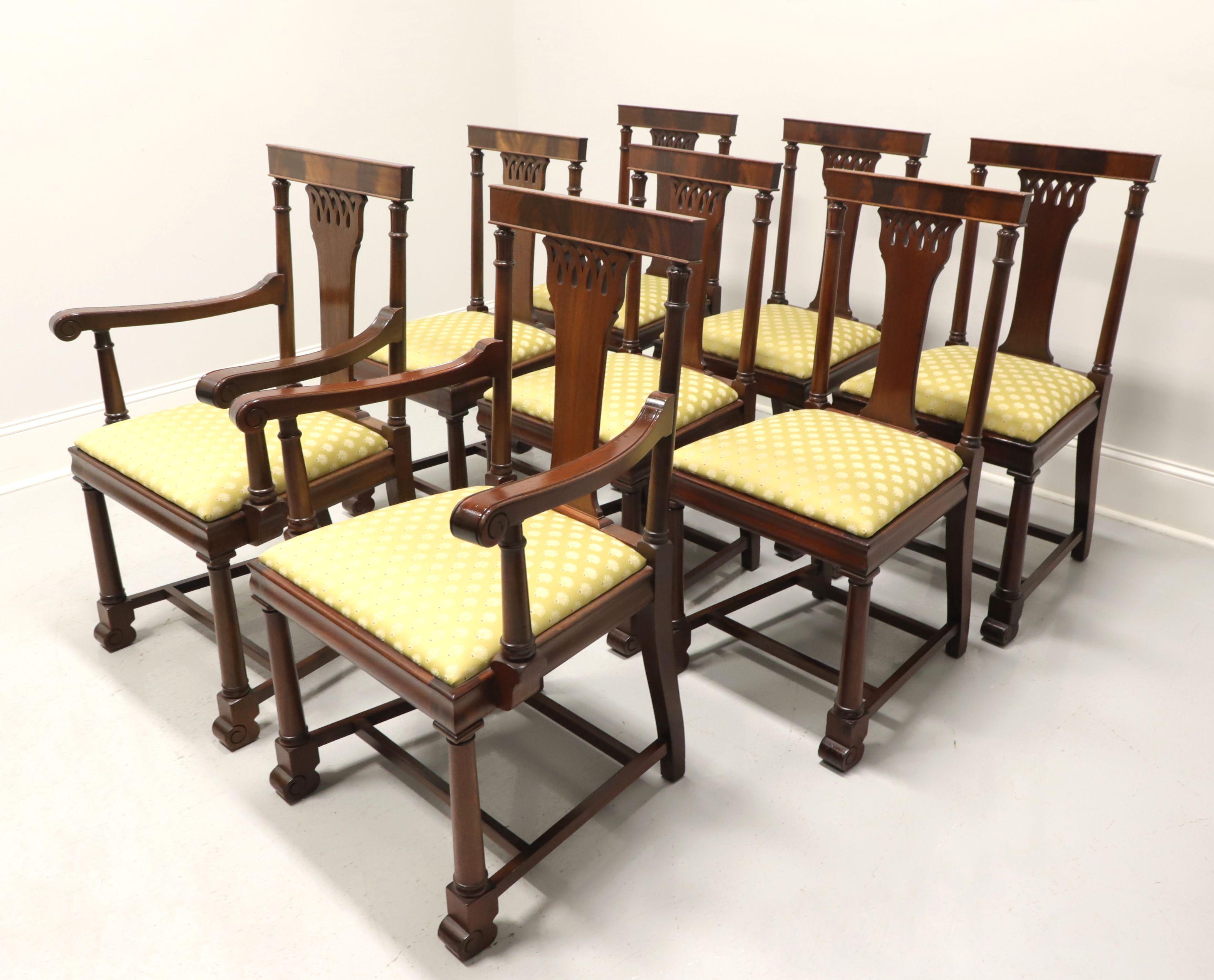 1940s Mahogany Empire Style Dining Chairs - Set of 8 5