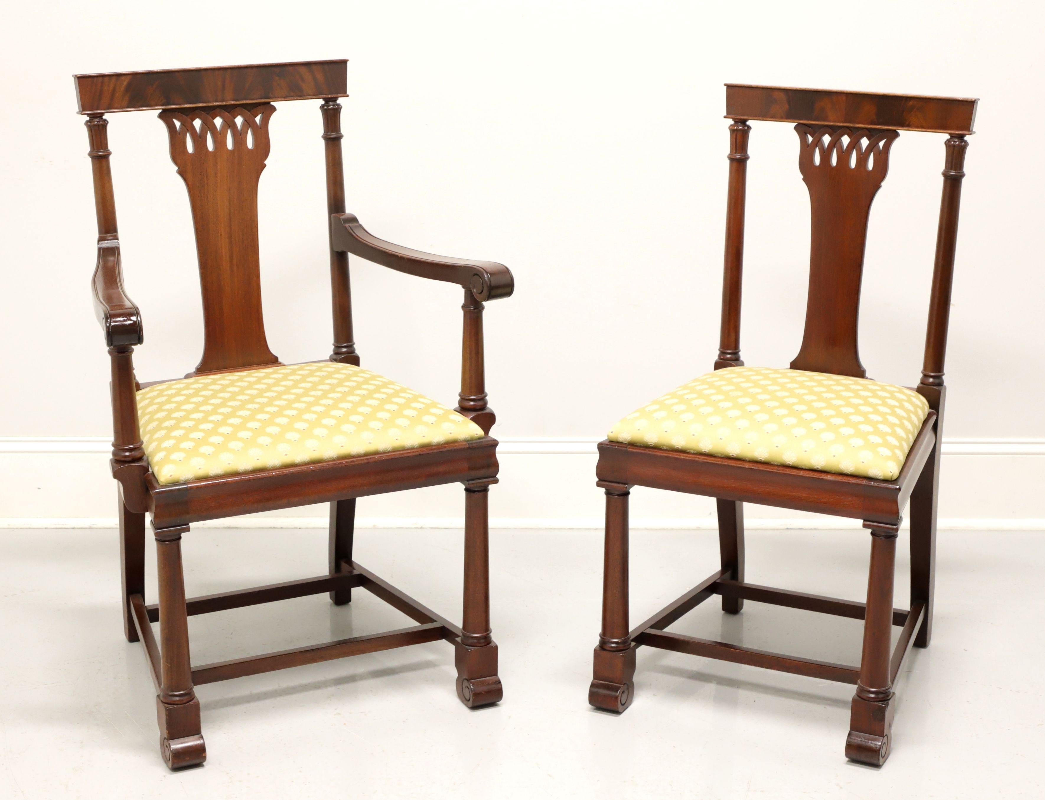 American 1940s Mahogany Empire Style Dining Chairs - Set of 8