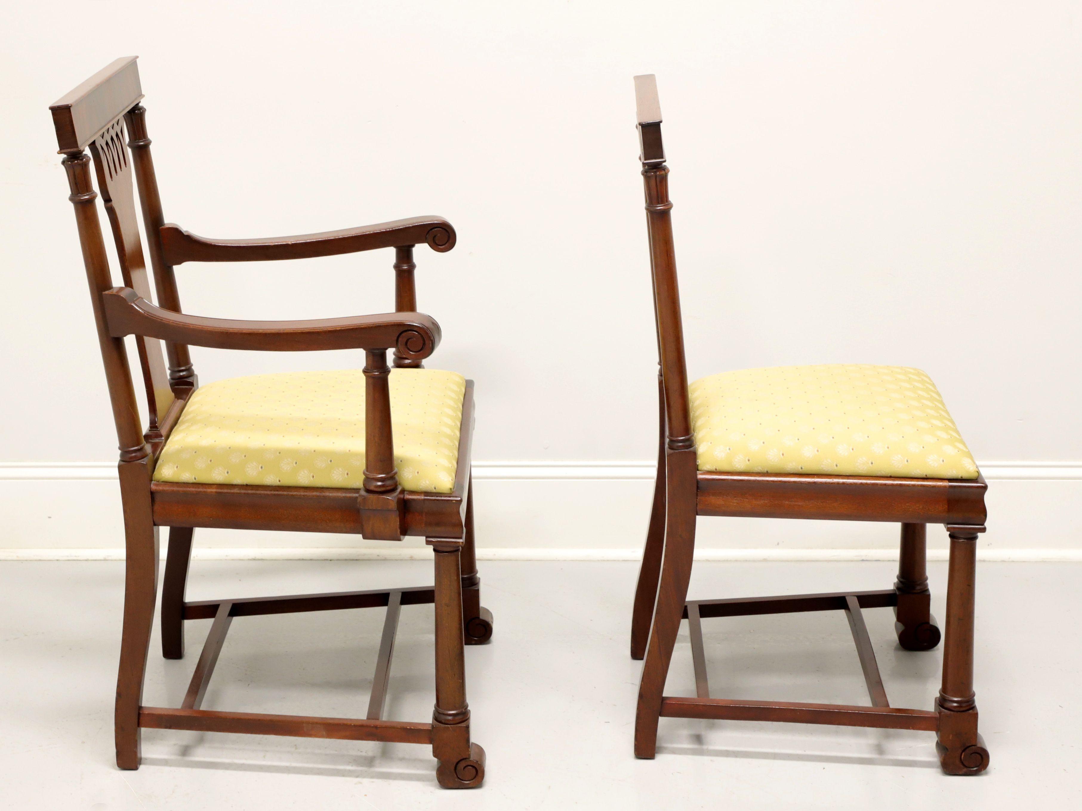 1940s Mahogany Empire Style Dining Chairs - Set of 8 In Good Condition In Charlotte, NC