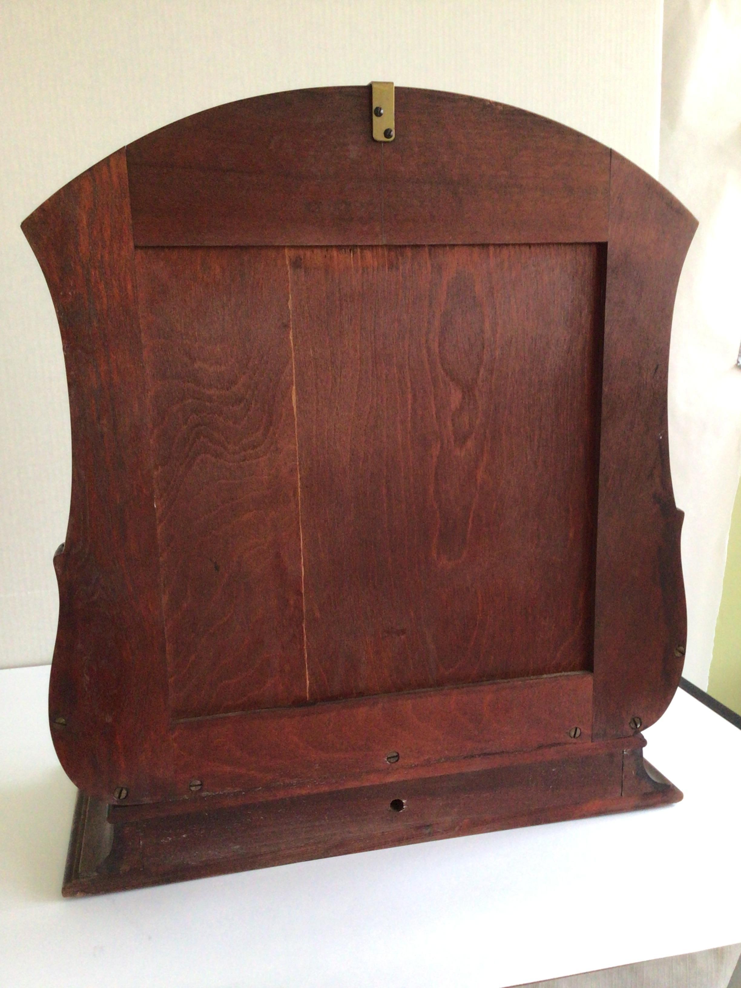 1940s Mahogany Tabletop Vanity Mirror with Drawer For Sale 1