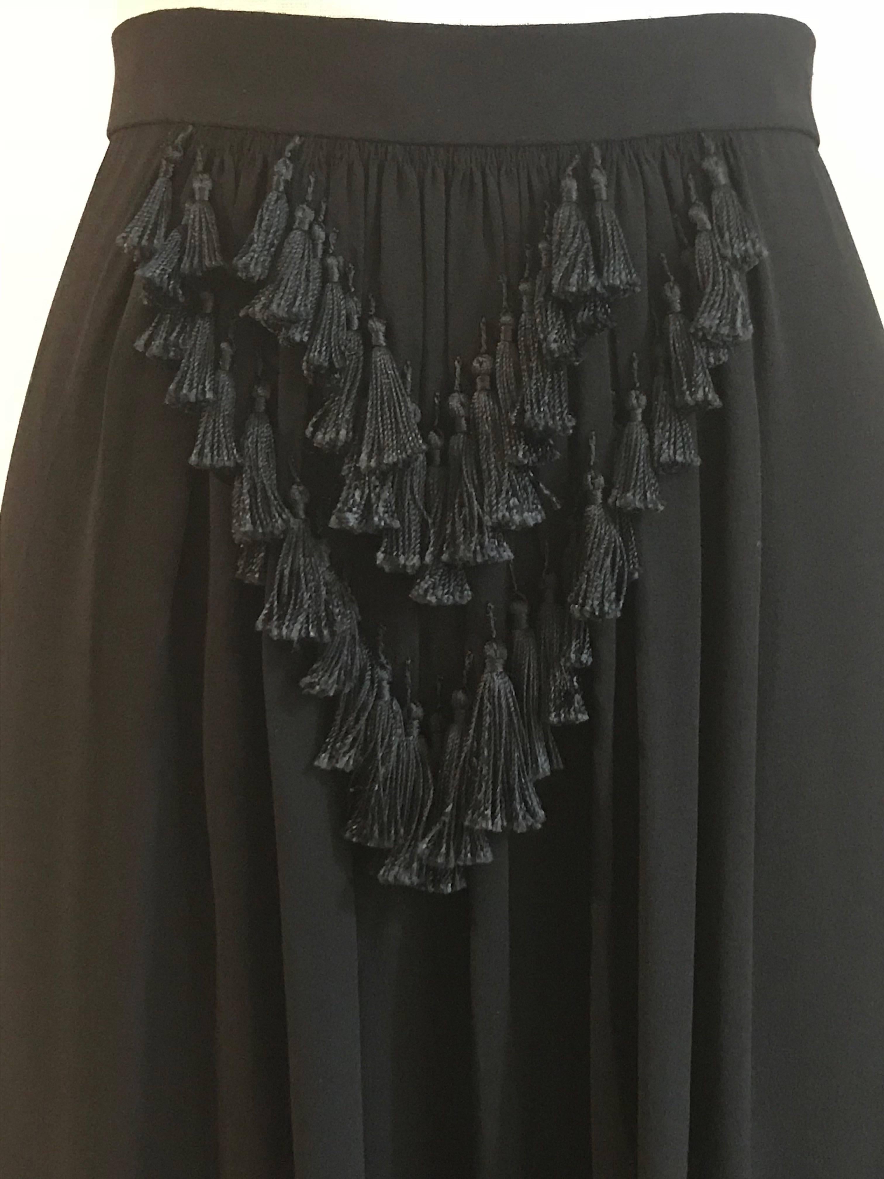 black tassel skirt