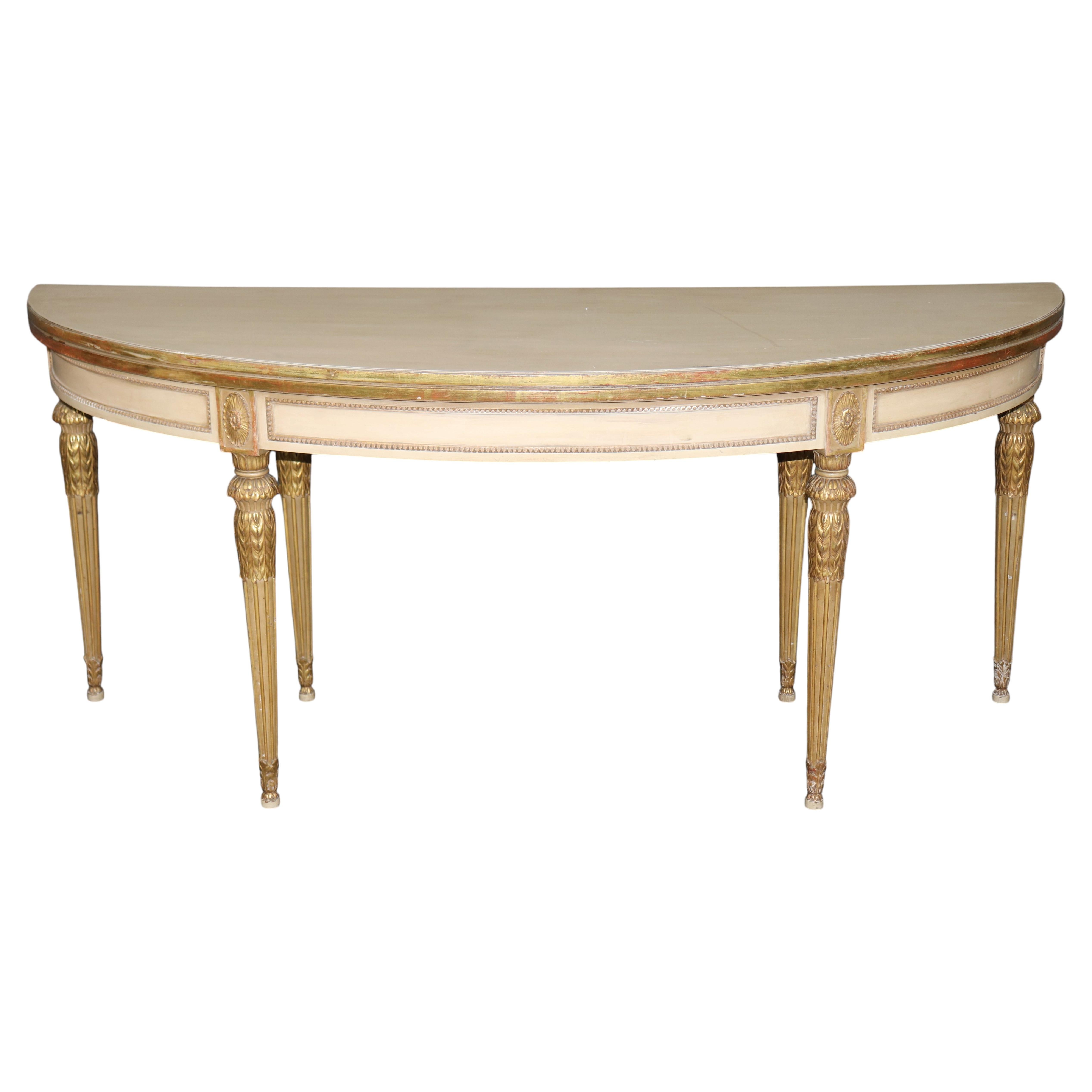 1940's Maison Jansen Louis XVI Directiore Style Painted Flip Top Console Table