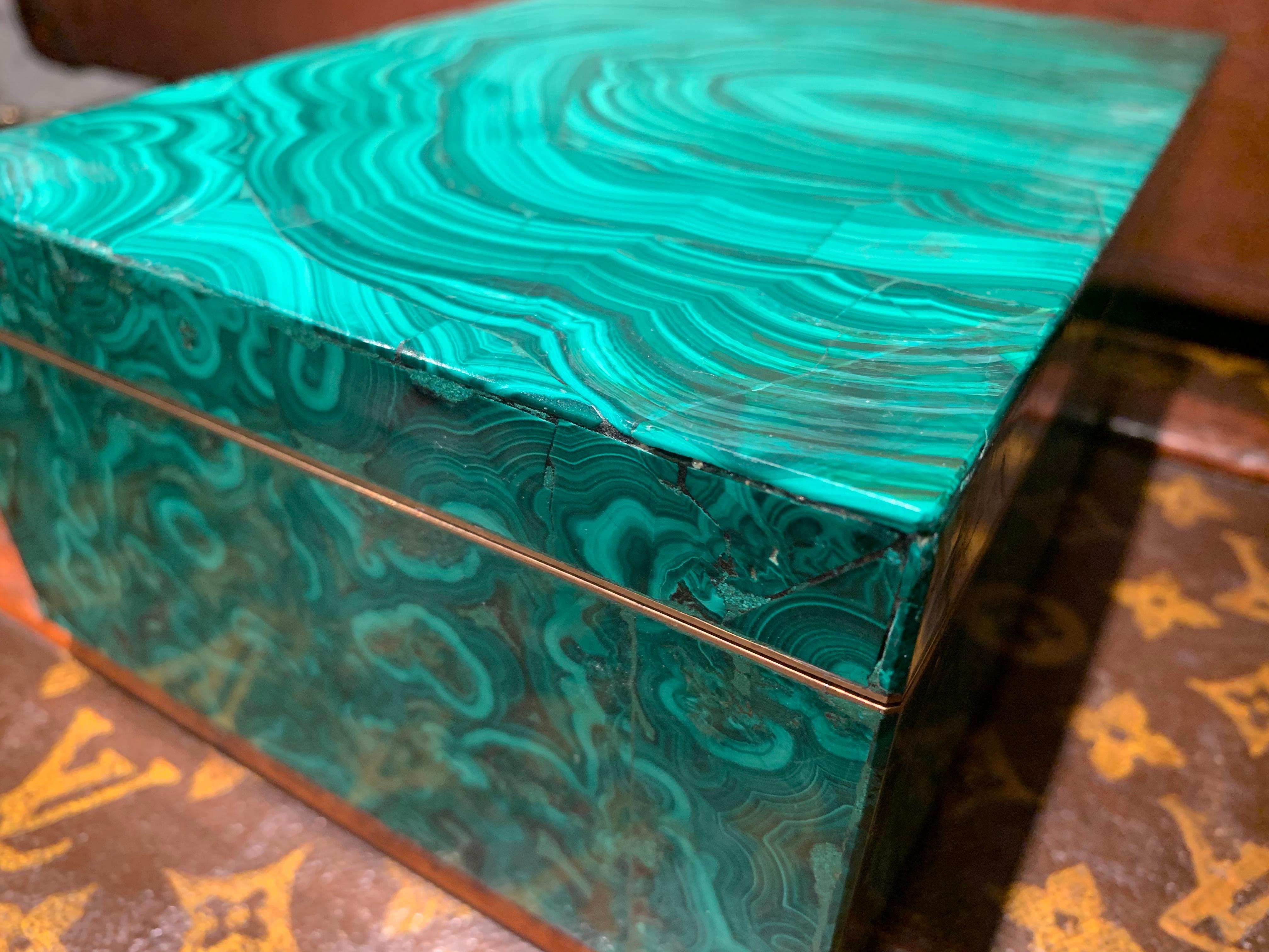 1940s Malachite Box In Good Condition For Sale In Hong Kong, HK