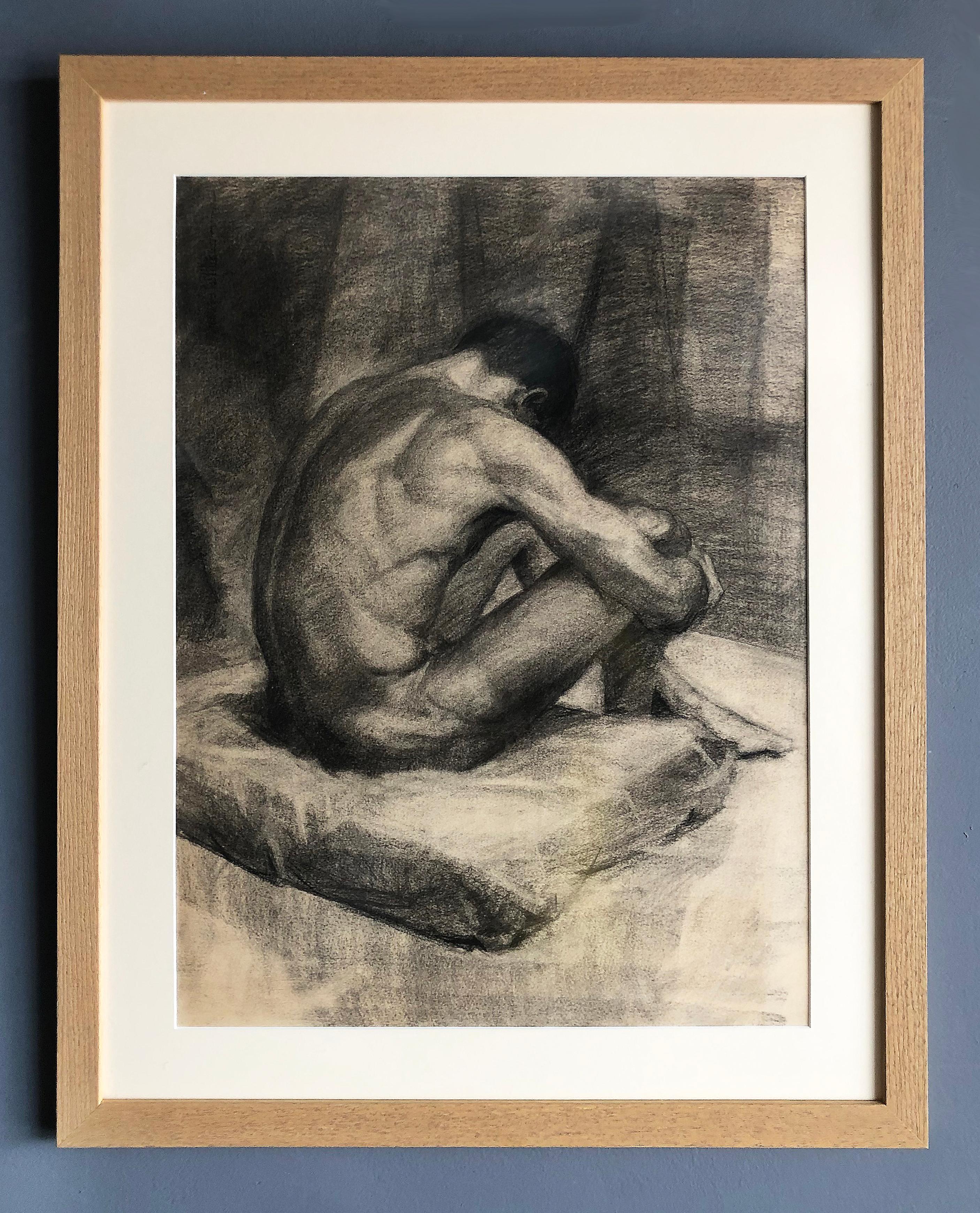 1940s male nude art study drawing in charcoal on paper

Offered for sale is an original 1940s male nude study drawing in charcoal on paper. The work has been newly matted and framed under non-glare plexiglass.

Measures: 24