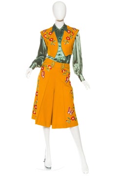 1940s Marge Riley Hand Embroidered Western Suit