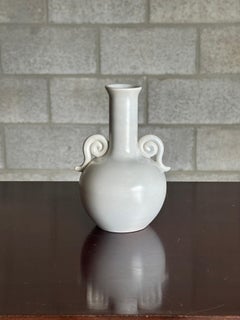 1940s Matte White Earthenware Vase by Eva Jancke Björk - Bobergs Fajans Sweden
