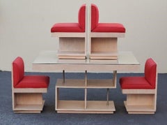 Set da pranzo Maximilian For Karp del 1940 con tavolo e 4 sedie da pranzo del metà del secolo scorso