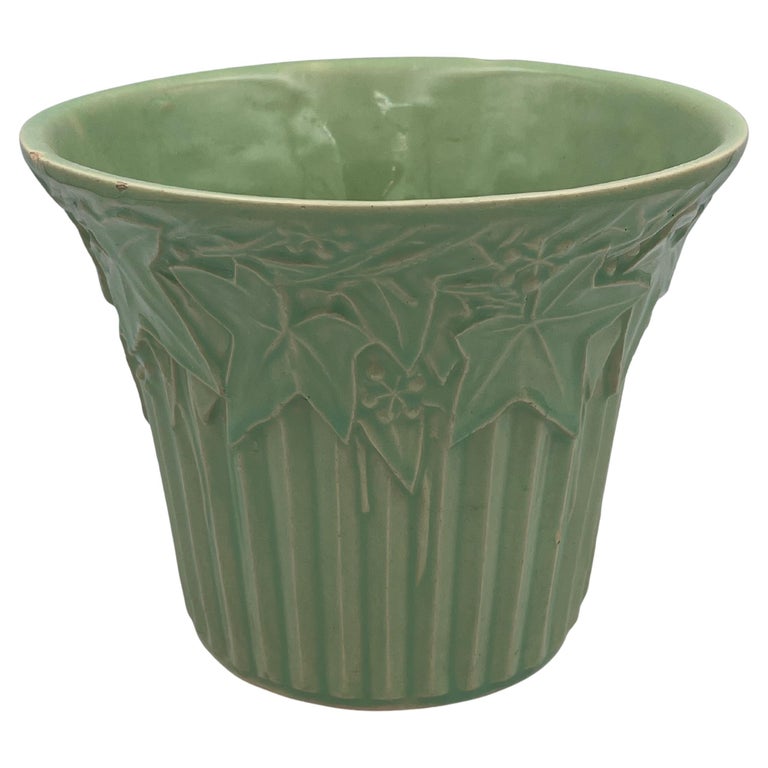 1940's McCoy Ivy and Berries Ceramic Planter in Mint Green