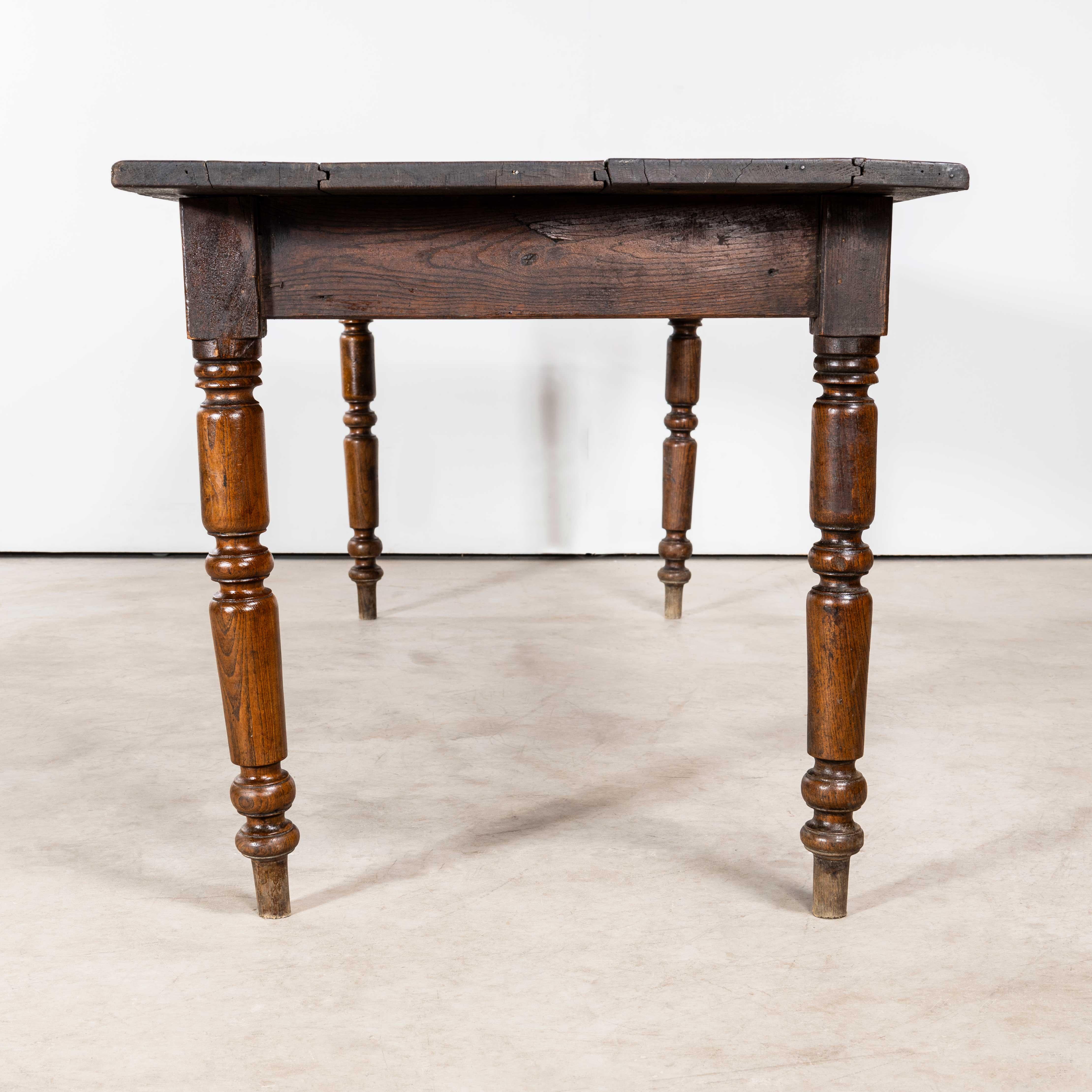1940's Medium Sized Bobbin Leg Rectangular Oak Dining Table 5