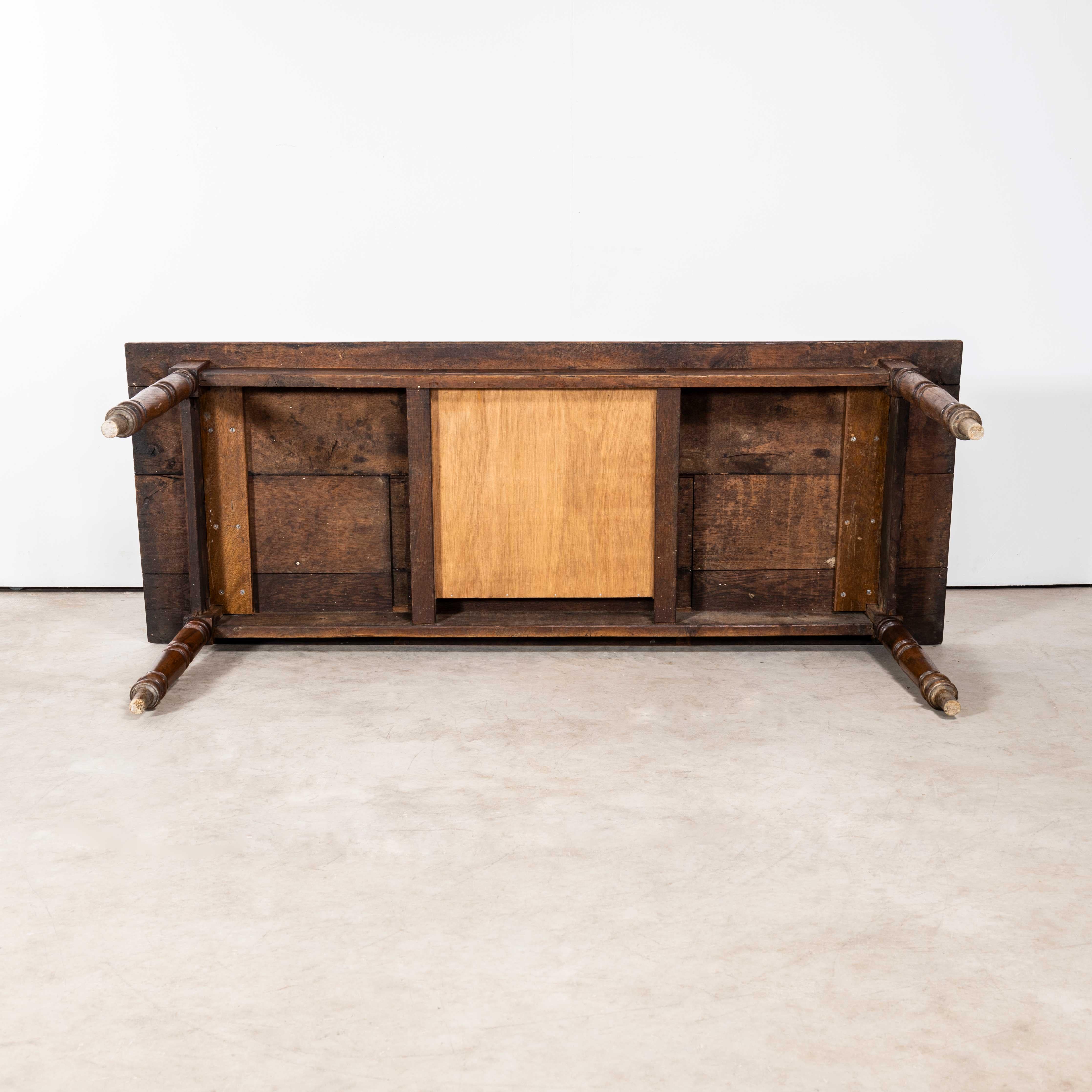 1940's Medium Sized Bobbin Leg Rectangular Oak Dining Table 6