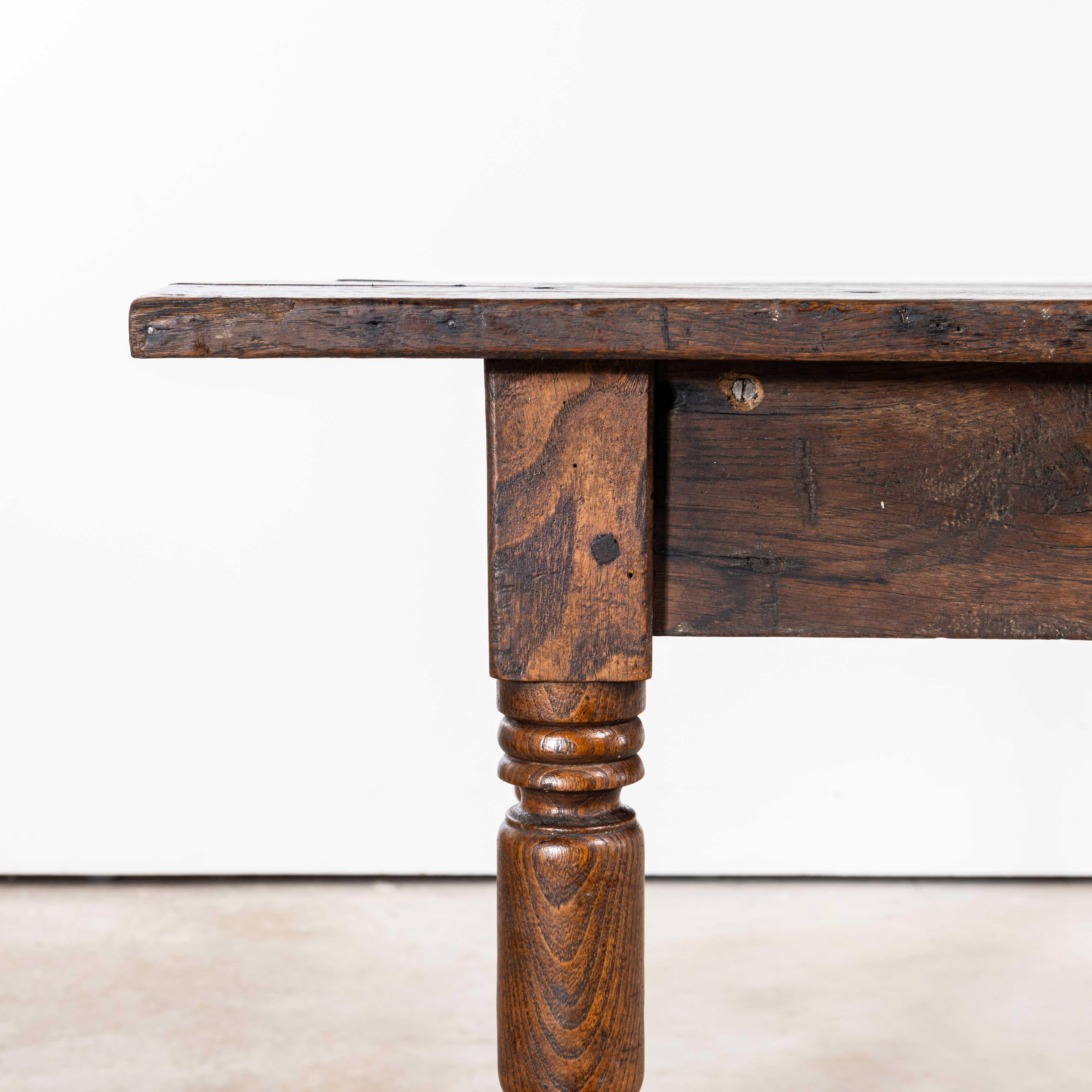 French 1940's Medium Sized Bobbin Leg Rectangular Oak Dining Table