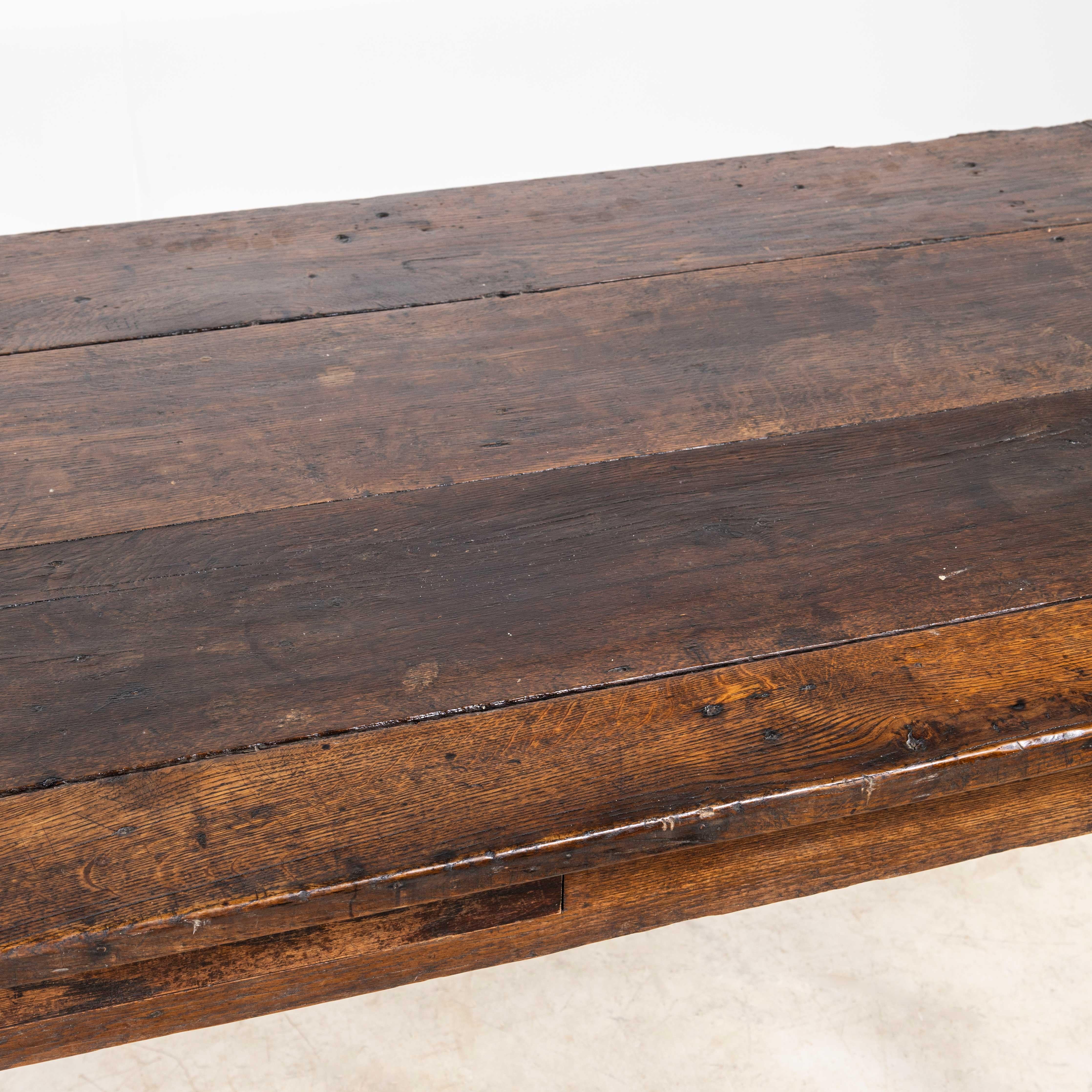 1940's Medium Sized Bobbin Leg Rectangular Oak Dining Table In Good Condition In Hook, Hampshire