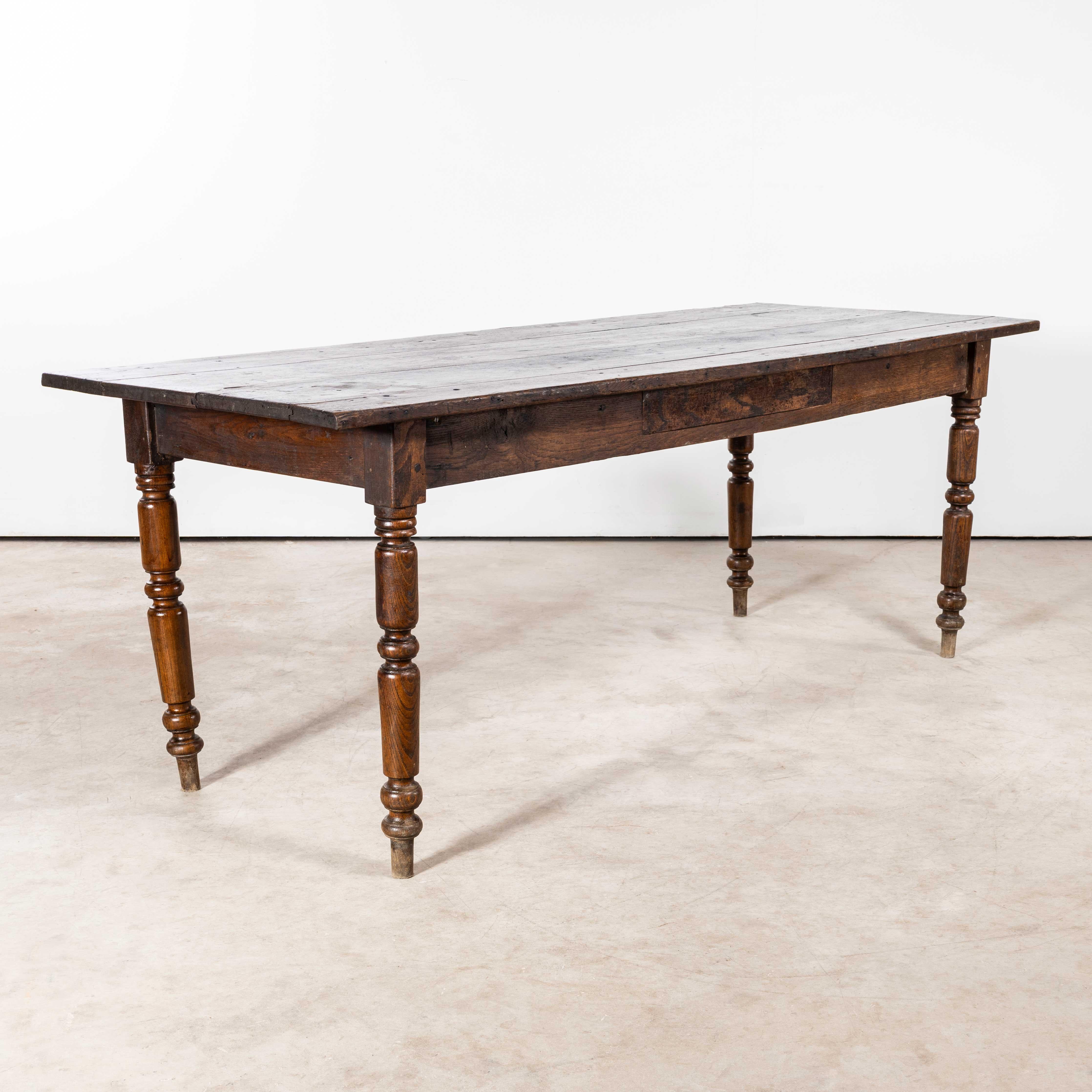 1940's Medium Sized Bobbin Leg Rectangular Oak Dining Table 1