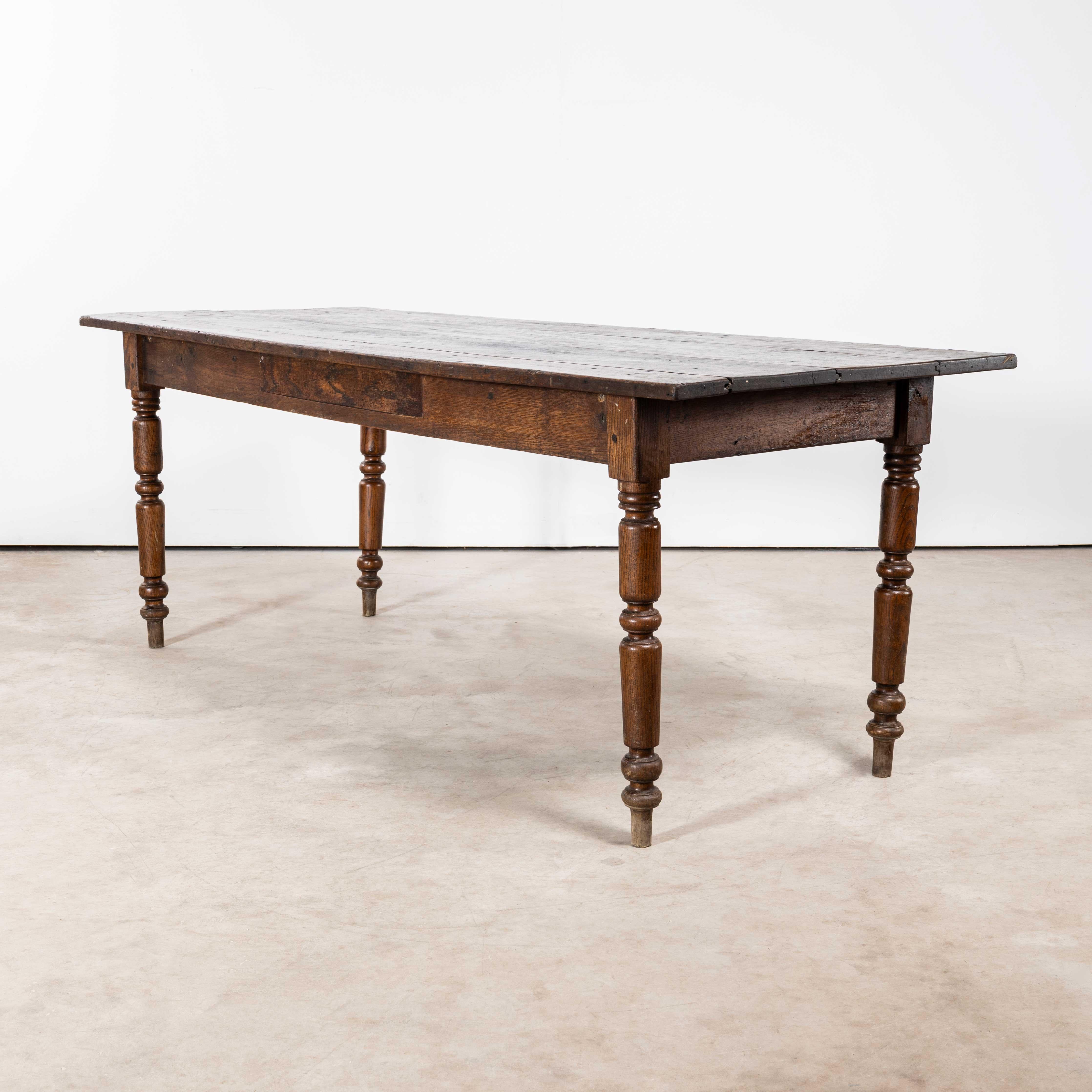 1940's Medium Sized Bobbin Leg Rectangular Oak Dining Table 2