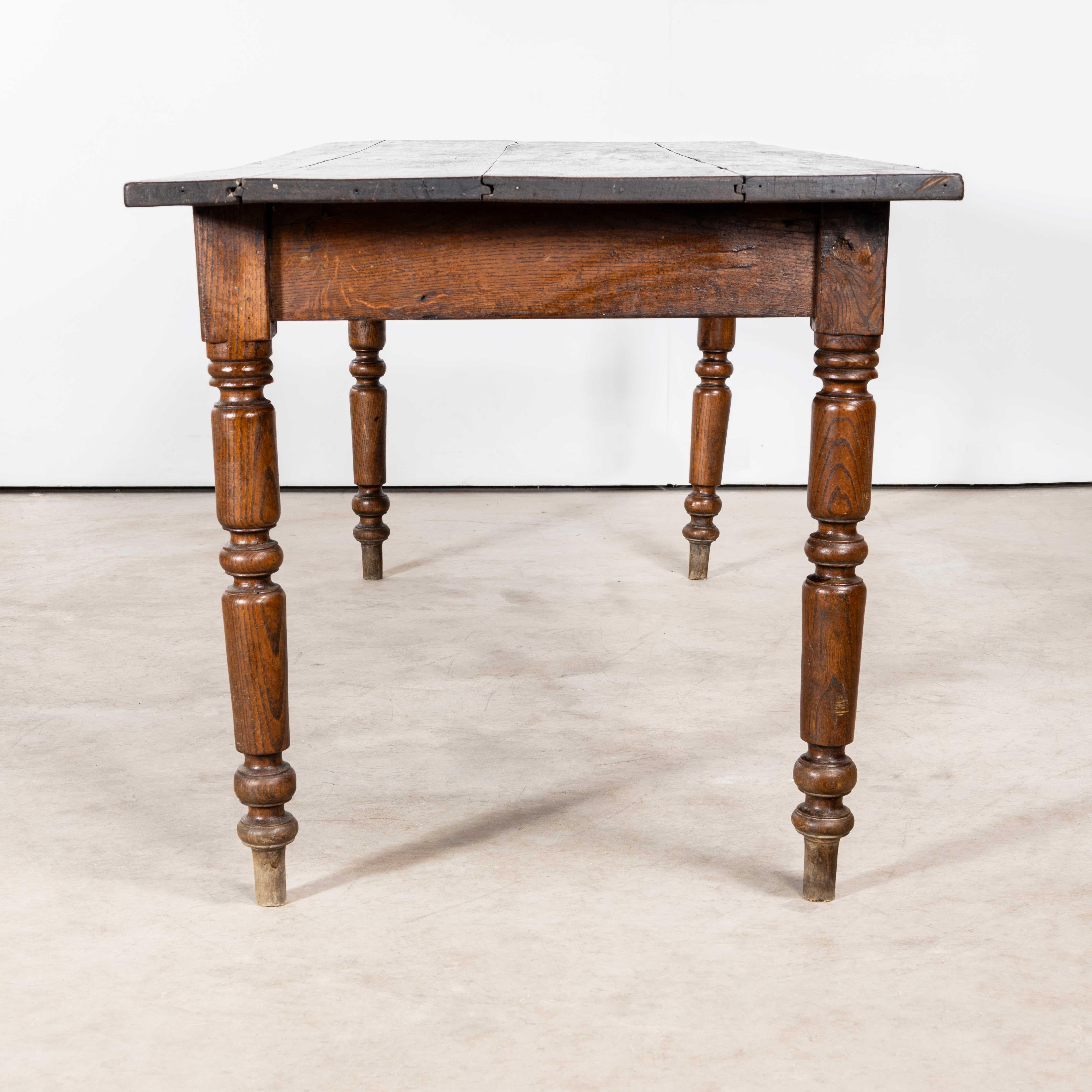 1940's Medium Sized Bobbin Leg Rectangular Oak Dining Table 3
