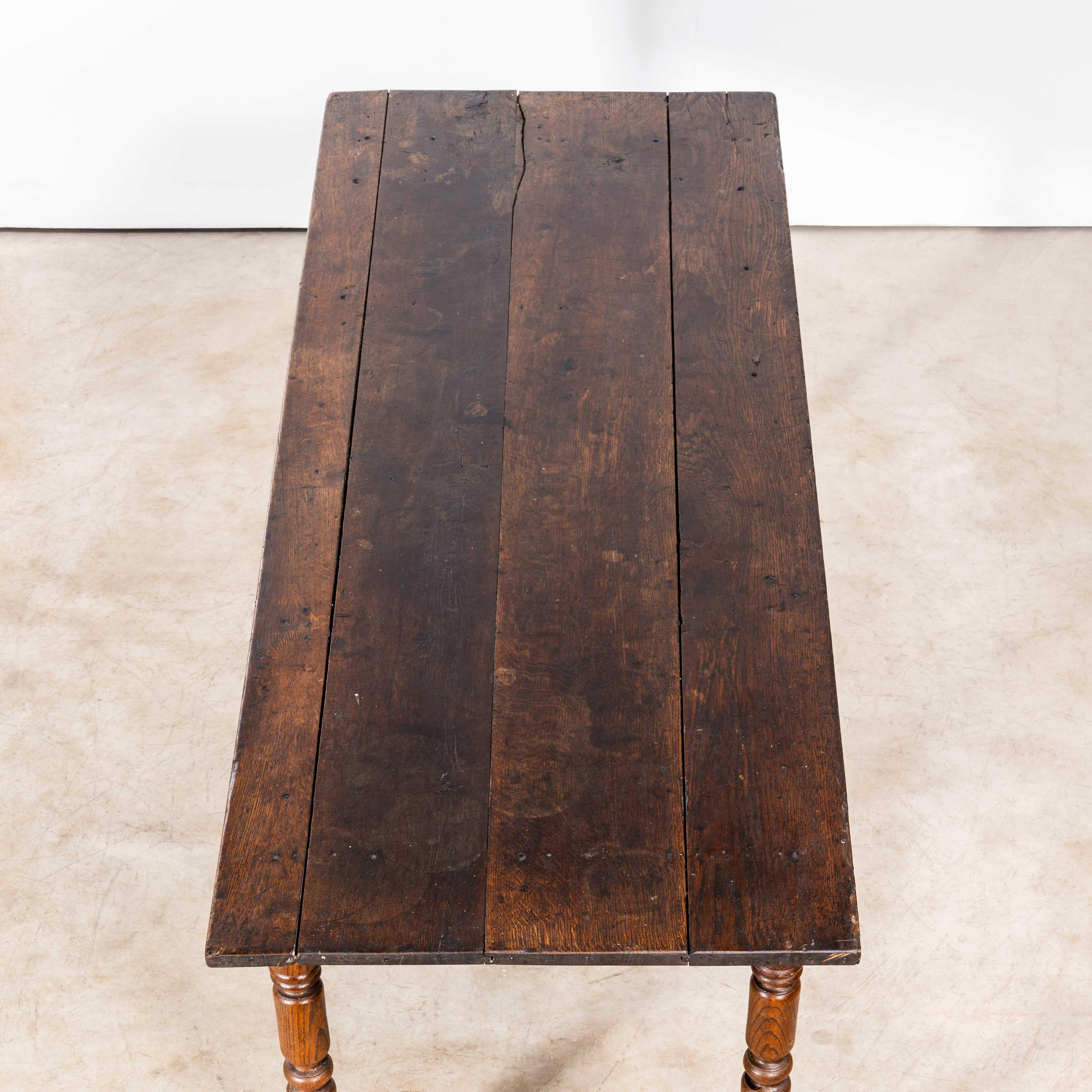 1940's Medium Sized Bobbin Leg Rectangular Oak Dining Table 4