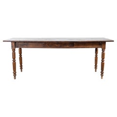 1940's Medium Sized Bobbin Leg Rectangular Oak Dining Table