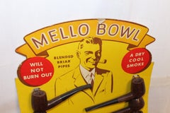 1940s Mello Bowl Smoking Pipes Vintage Cardboard Display Ad