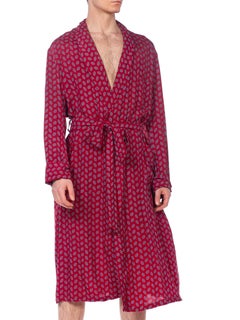 1940s Men's RatPack Lounge Smoking Rayon Robe