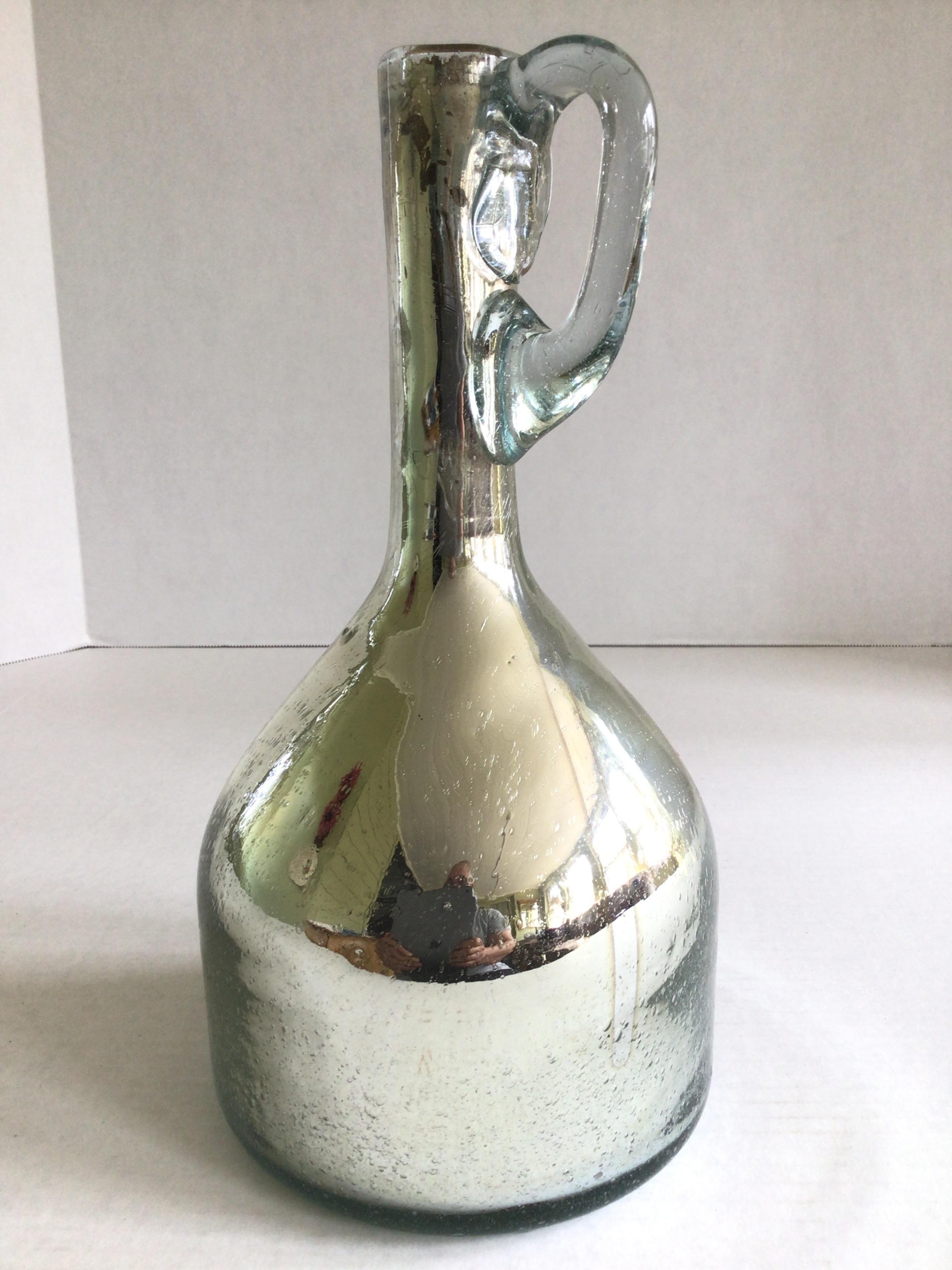 Fatto a mano Vaso Brocca in vetro Mercury degli anni '40 in vendita