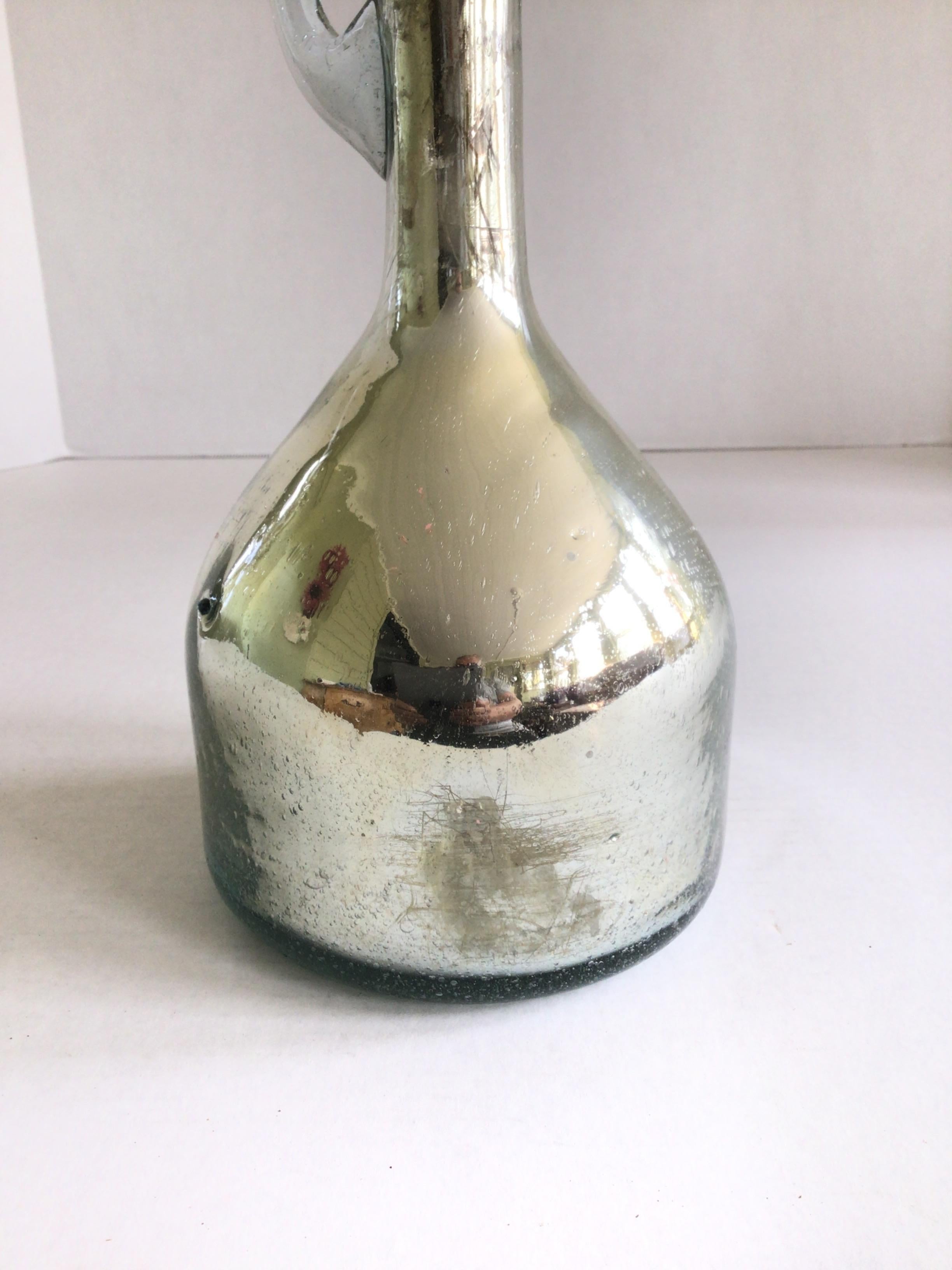 Vetro soffiato Vaso Brocca in vetro Mercury degli anni '40 in vendita