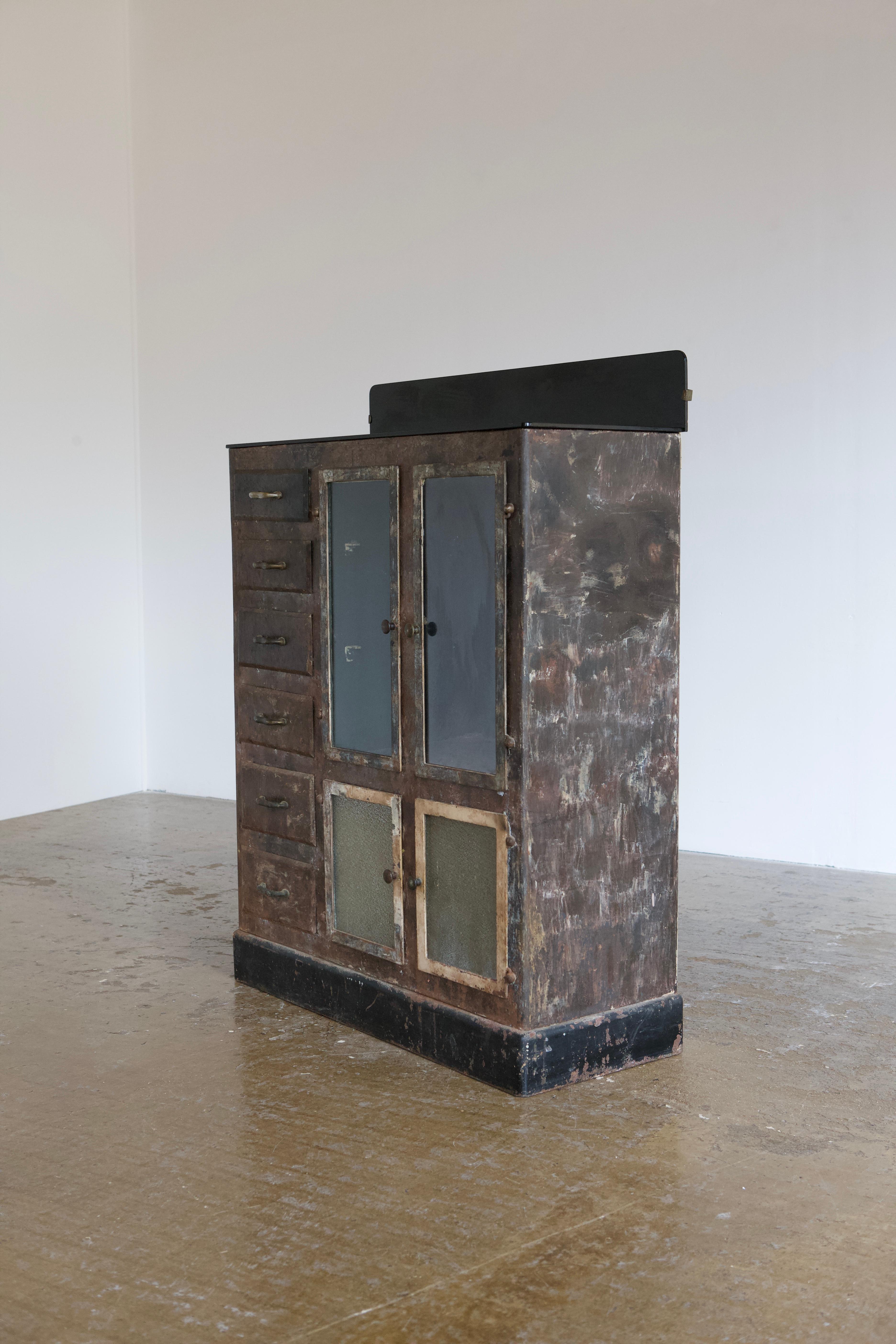 Bauhaus 1940's Metal Cabinet For Sale