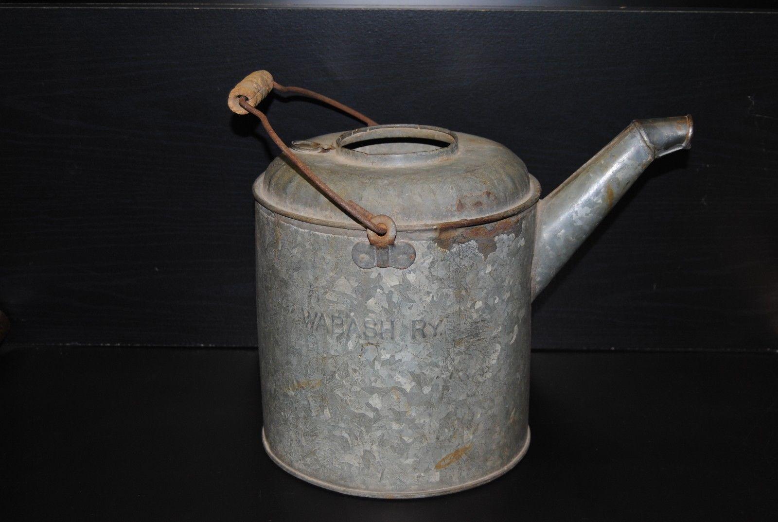 1940s Metal Galvanized Industrial Can For Sale 1
