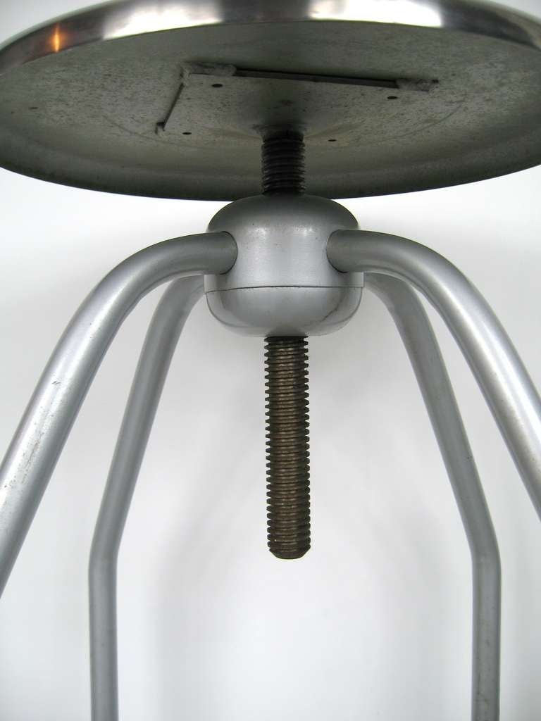 Mid-20th Century 1940s Metal Medical Industrial Stool For Sale
