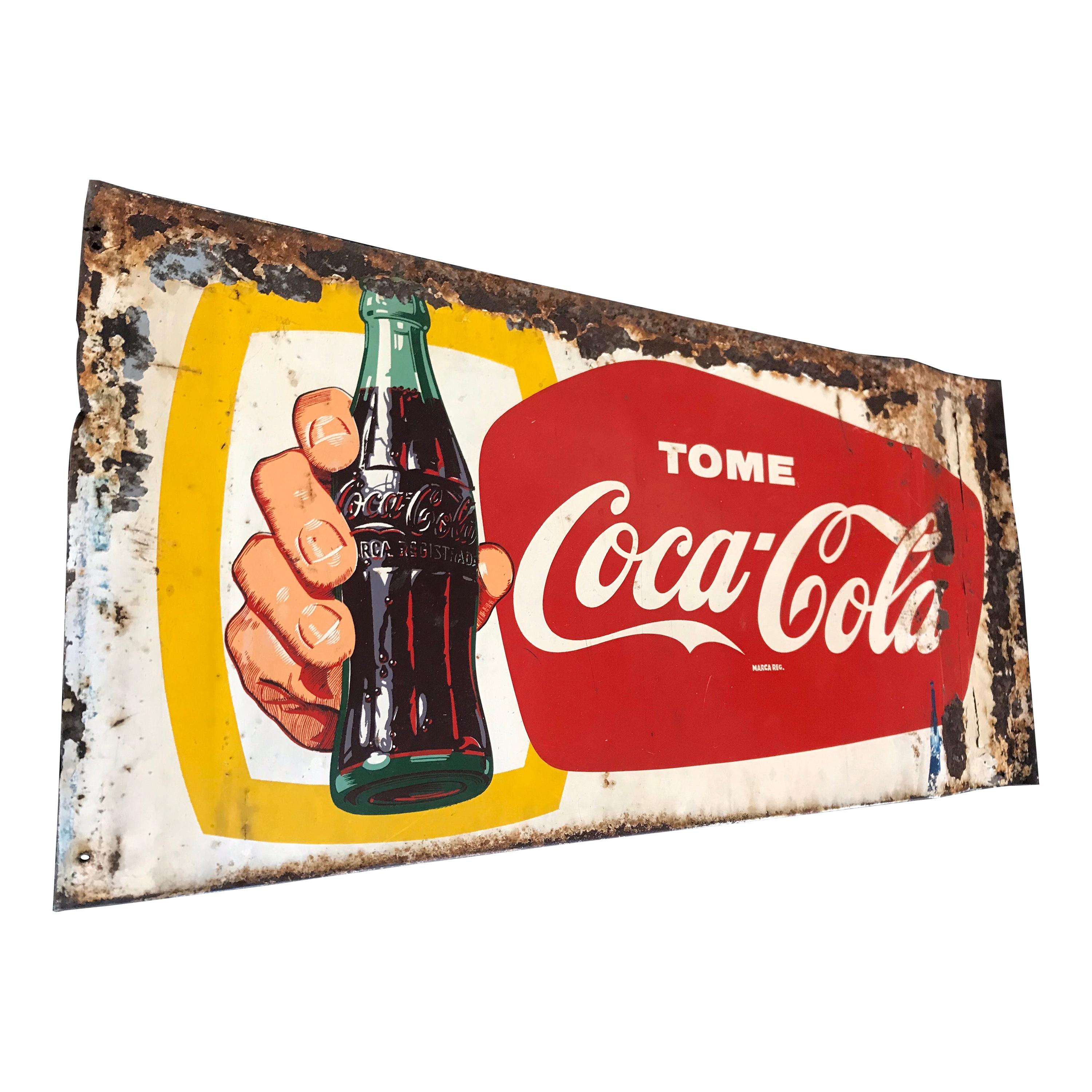 Vintage 1940’s Mexican Coca Cola Tin Sign