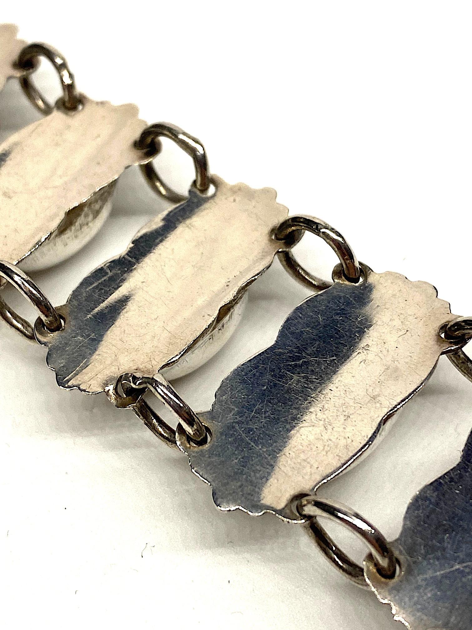 1940s Mexican Sterling Silver Coffee Bean Bracelet 5