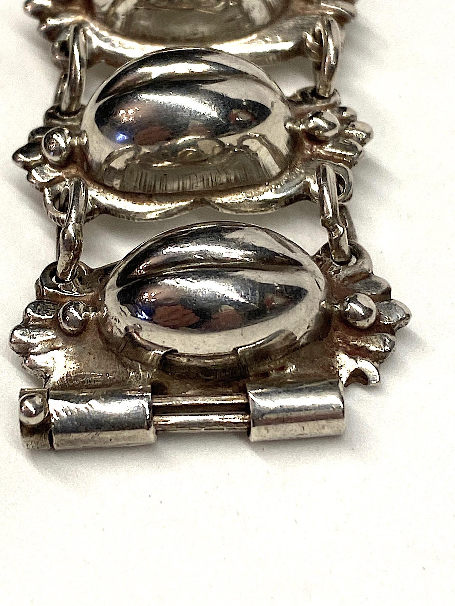 1940s Mexican Sterling Silver Coffee Bean Bracelet 2