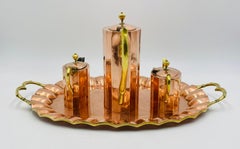 1940s Mexican Sterling Silver Coffee Tea Service Set w Tray, Mexican Silversmith