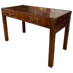 Bureau italien en cuir du milieu du siècle des années 1940