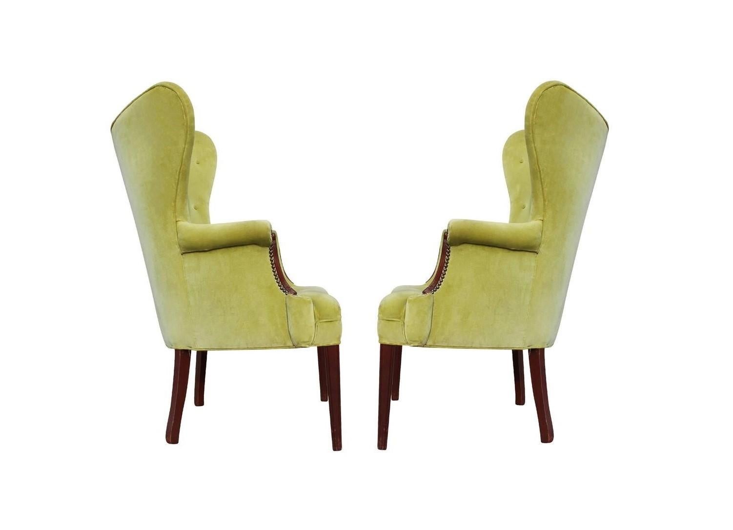 English 1940's Mid-Century Modern Butterfly Wingback Chairs For Sale